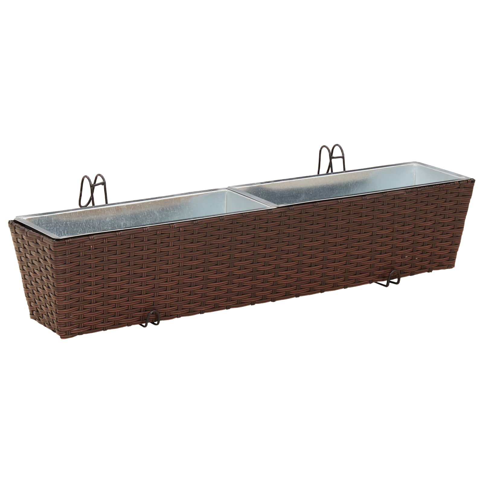 Ringhiera 2 pz Marrone 80 x 17 x 17 cm Metallo