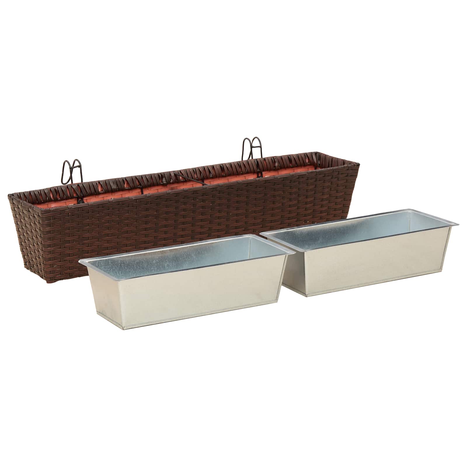 Ringhiera 2 pz Marrone 80 x 17 x 17 cm Metallo