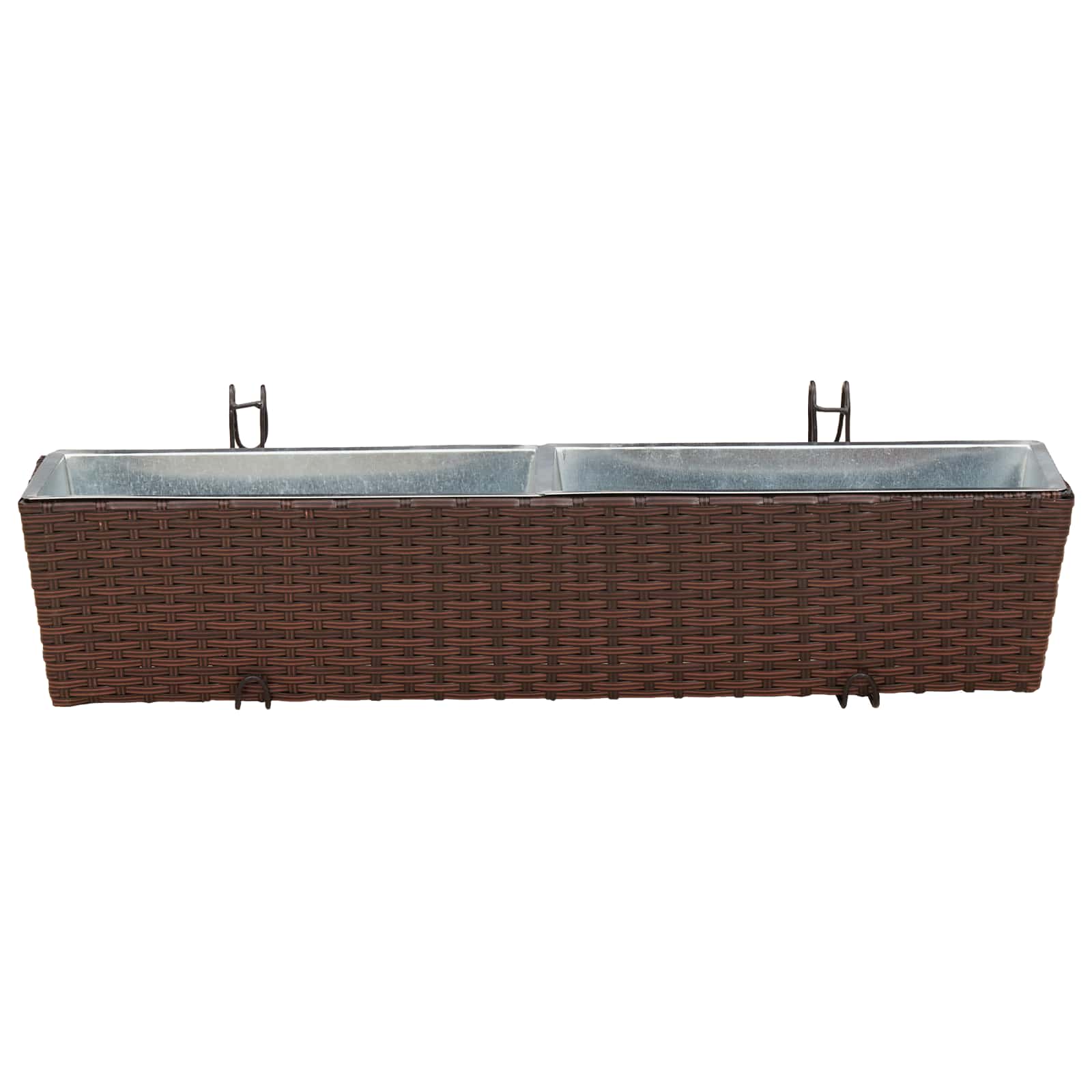Ringhiera 2 pz Marrone 80 x 17 x 17 cm Metallo