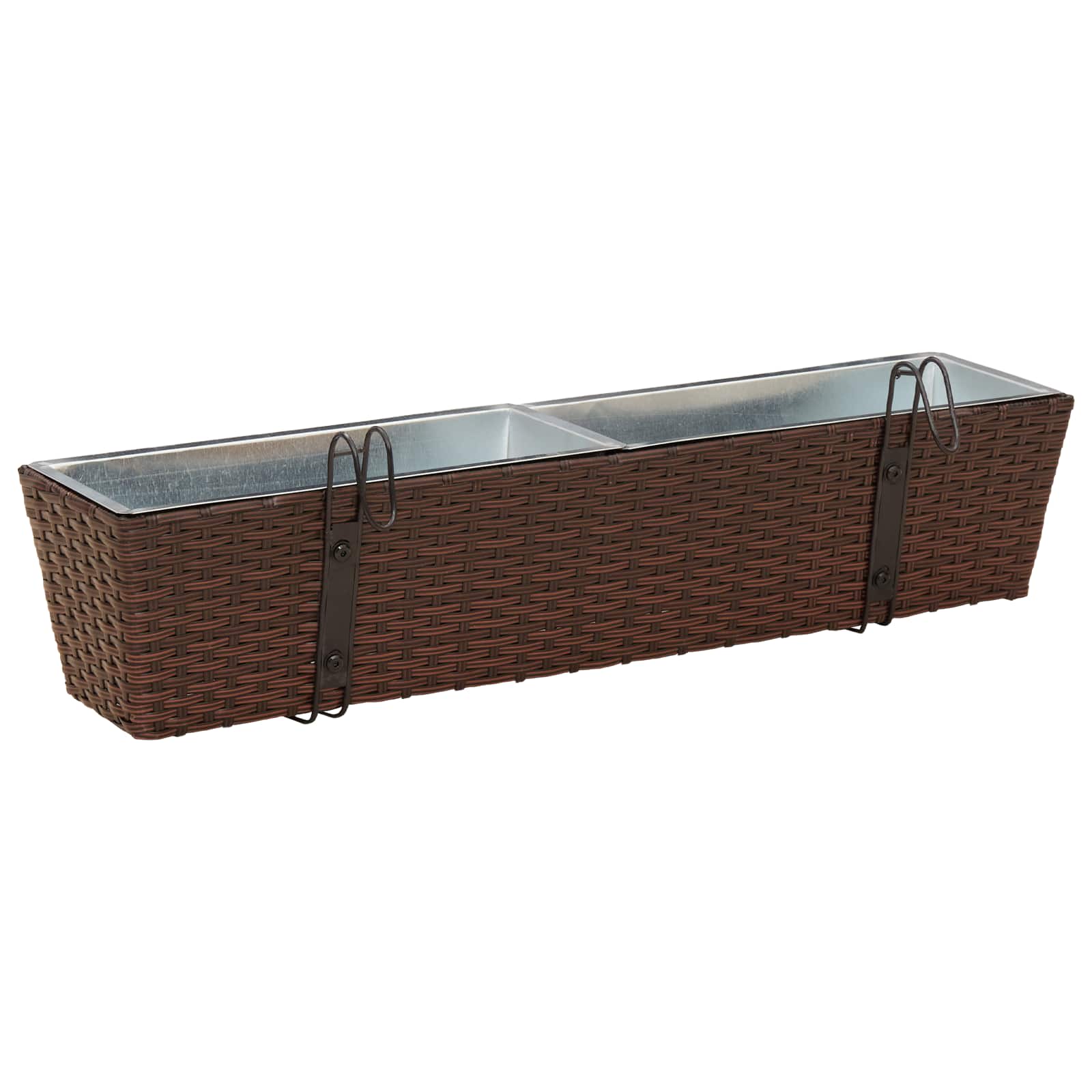 Ringhiera 2 pz Marrone 80 x 17 x 17 cm Metallo