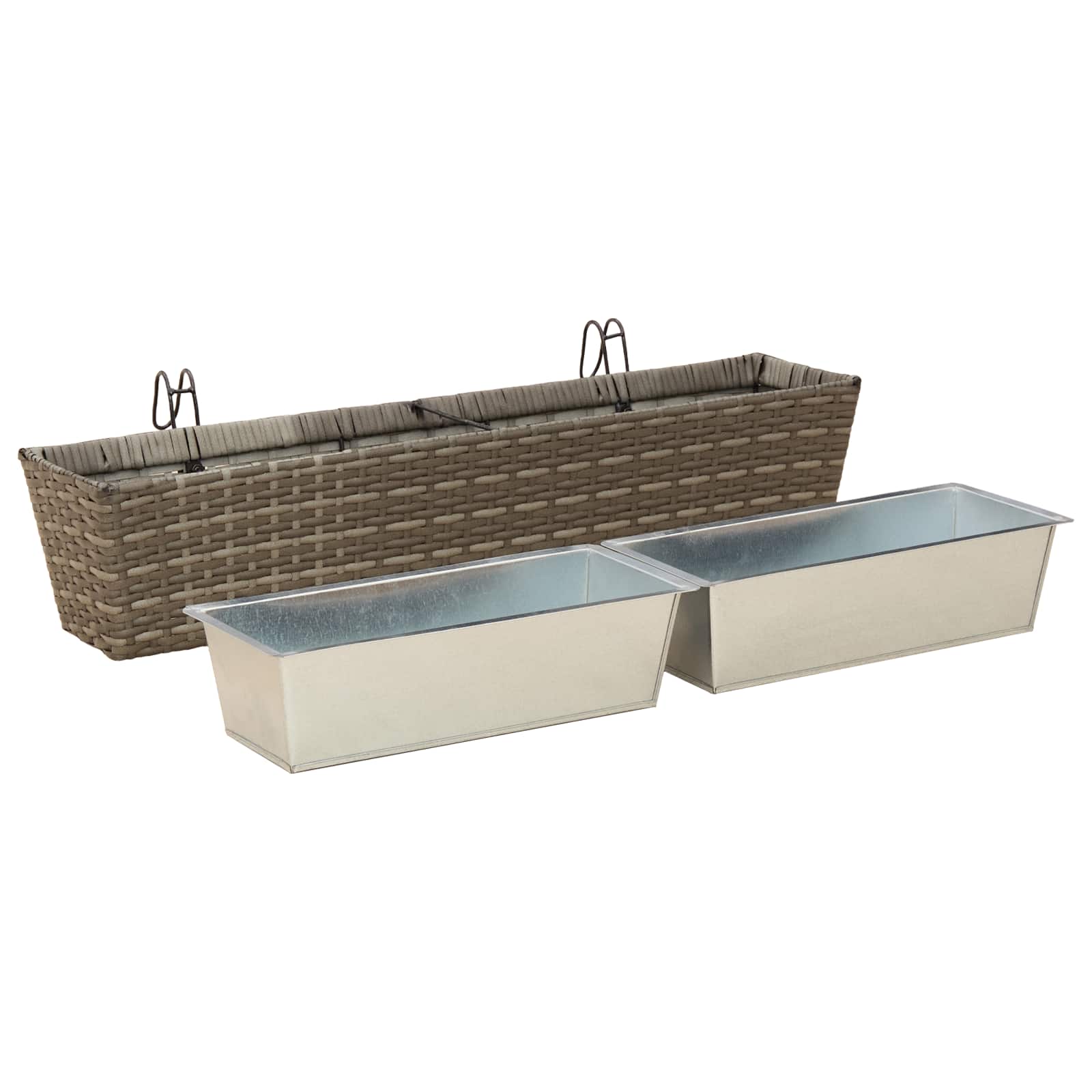 Ringhiera 2 pz Grigio 80 x 17 x 17 cm Metallo