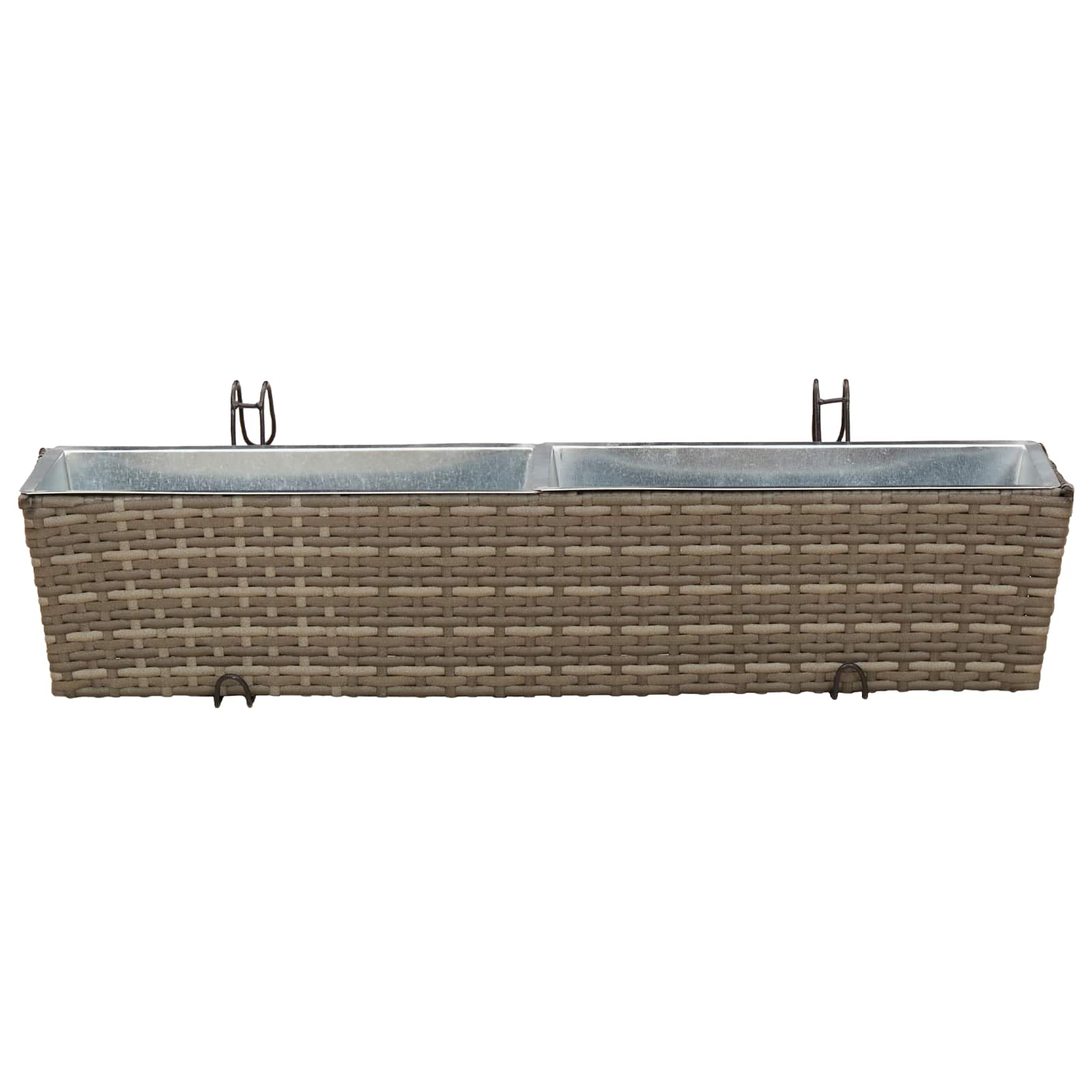 Ringhiera 2 pz Grigio 80 x 17 x 17 cm Metallo
