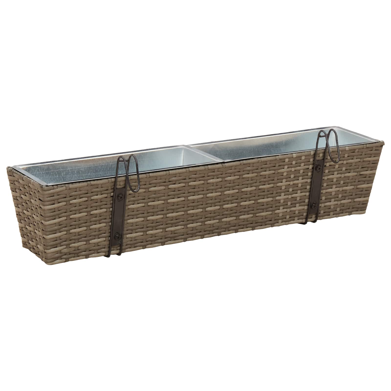 Ringhiera 2 pz Grigio 80 x 17 x 17 cm Metallo