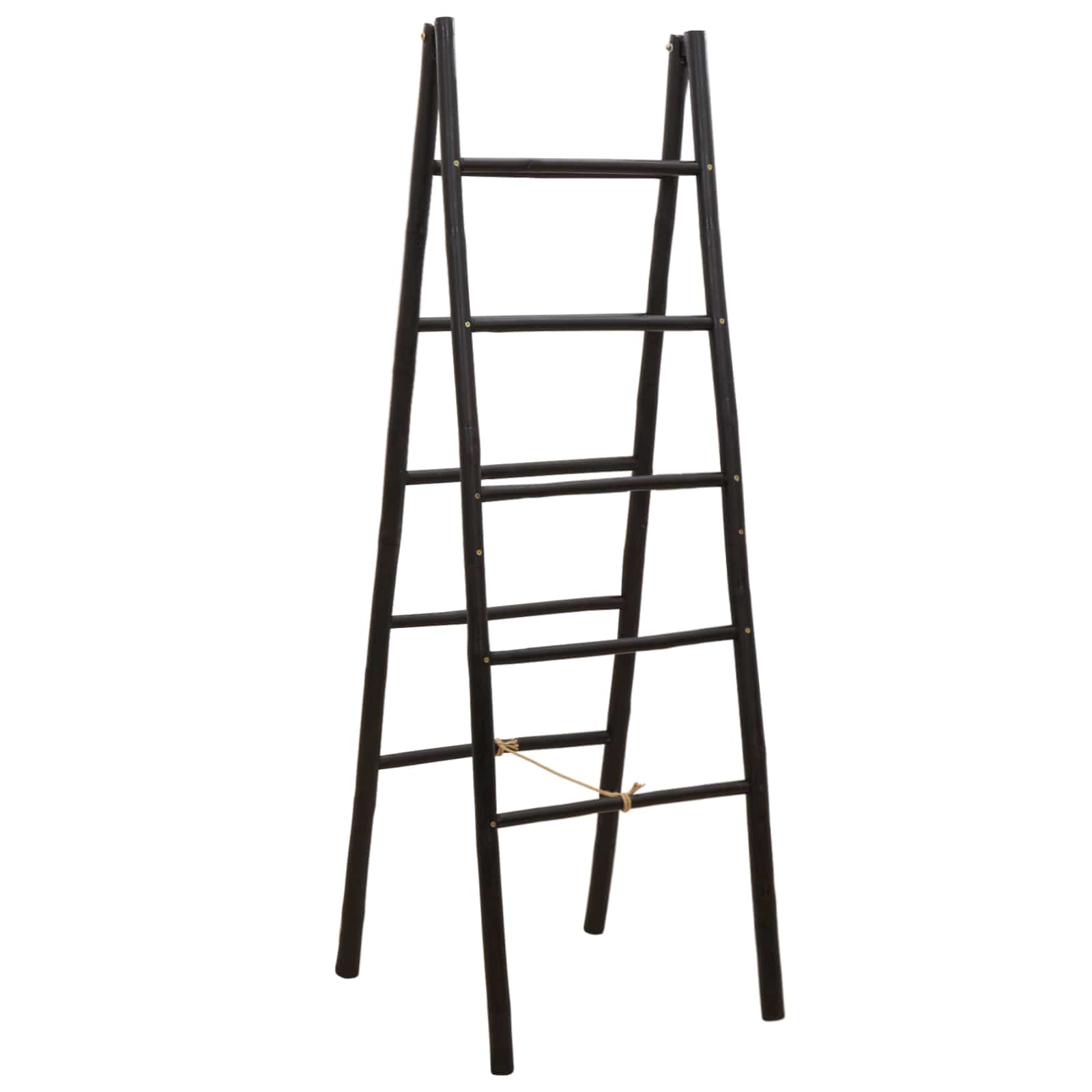 Scala per coperte a doppio lato Nero 50 x 50 x 159 cm Bambù