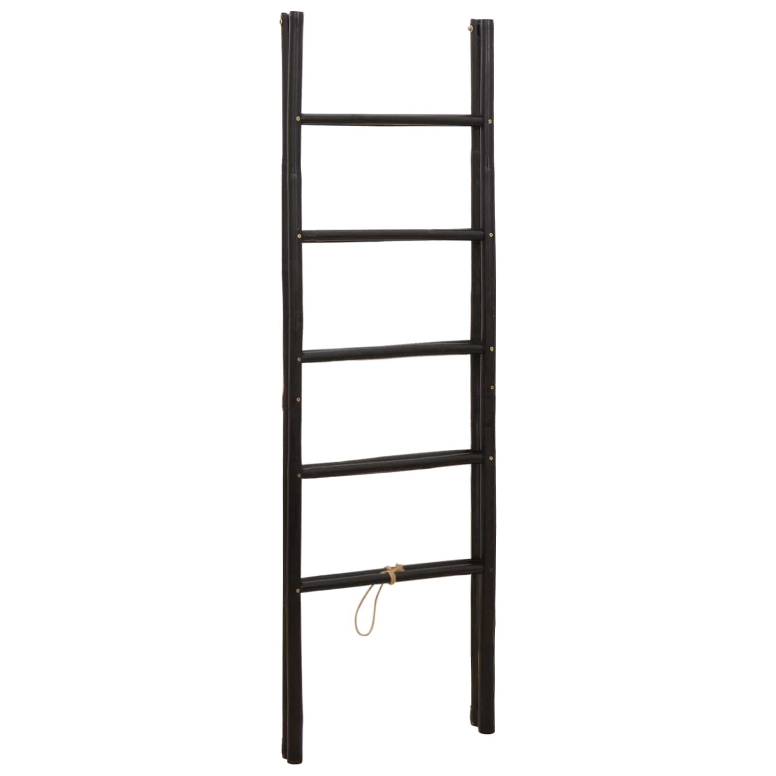 Scala per coperte a doppio lato Nero 50 x 50 x 159 cm Bambù