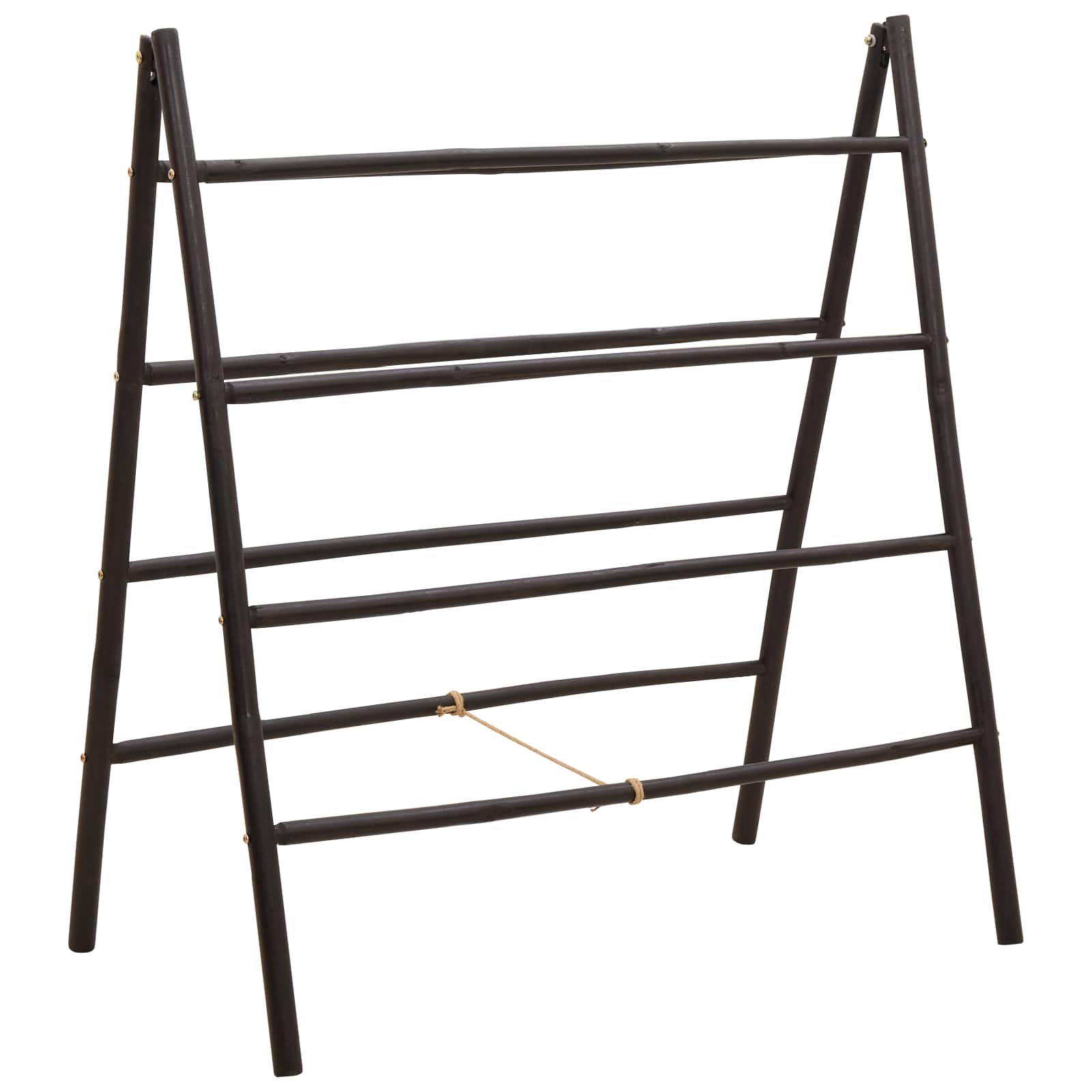 Scala per coperte a doppio lato Nero 90 x 50 x 100 cm Bambù