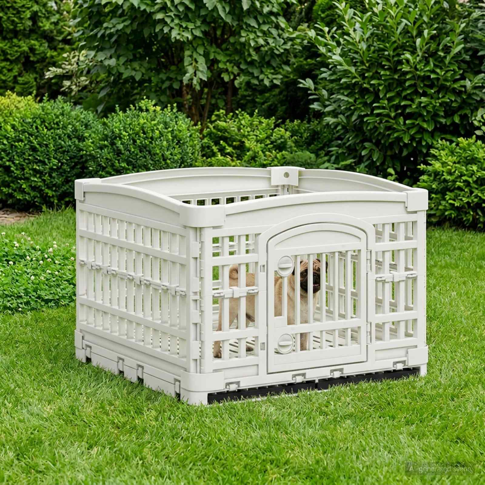 Parco giochi per cani a 4 pannelli 122 x 106,5 x 82 cm Plastica