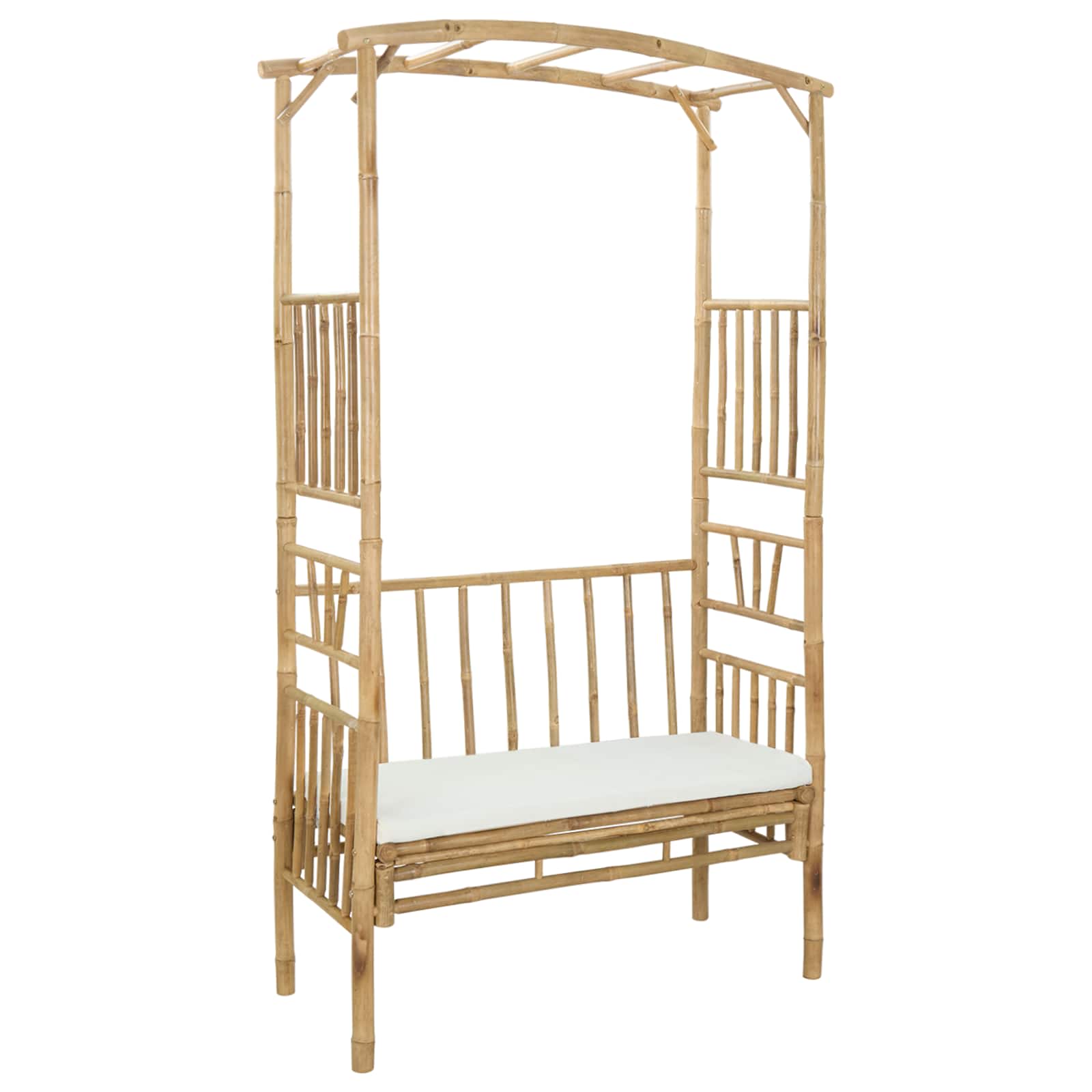 Arco da Giardino con Panchina Bianco Crema 115 x 50 x 205 cm