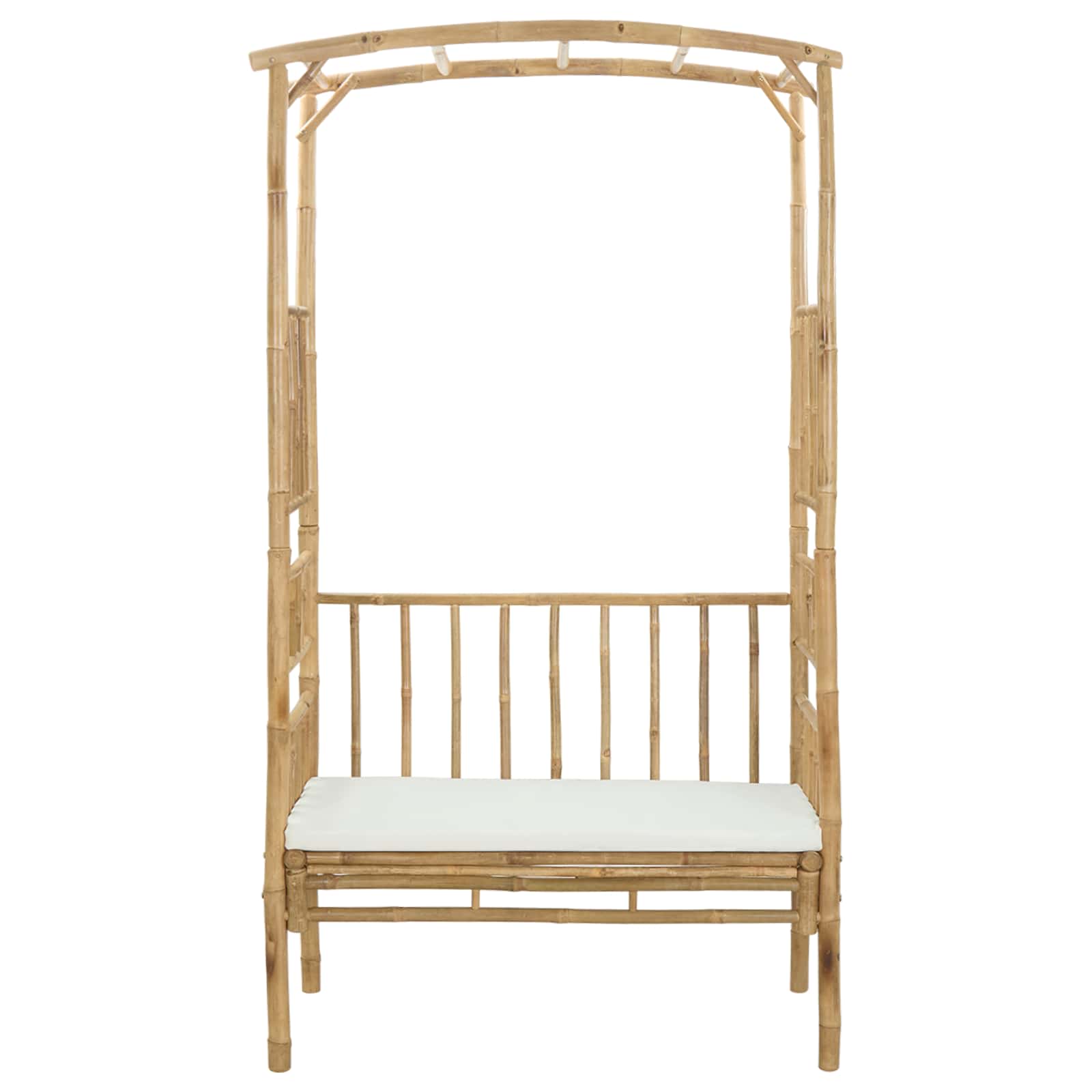 Arco da Giardino con Panchina Bianco Crema 115 x 50 x 205 cm