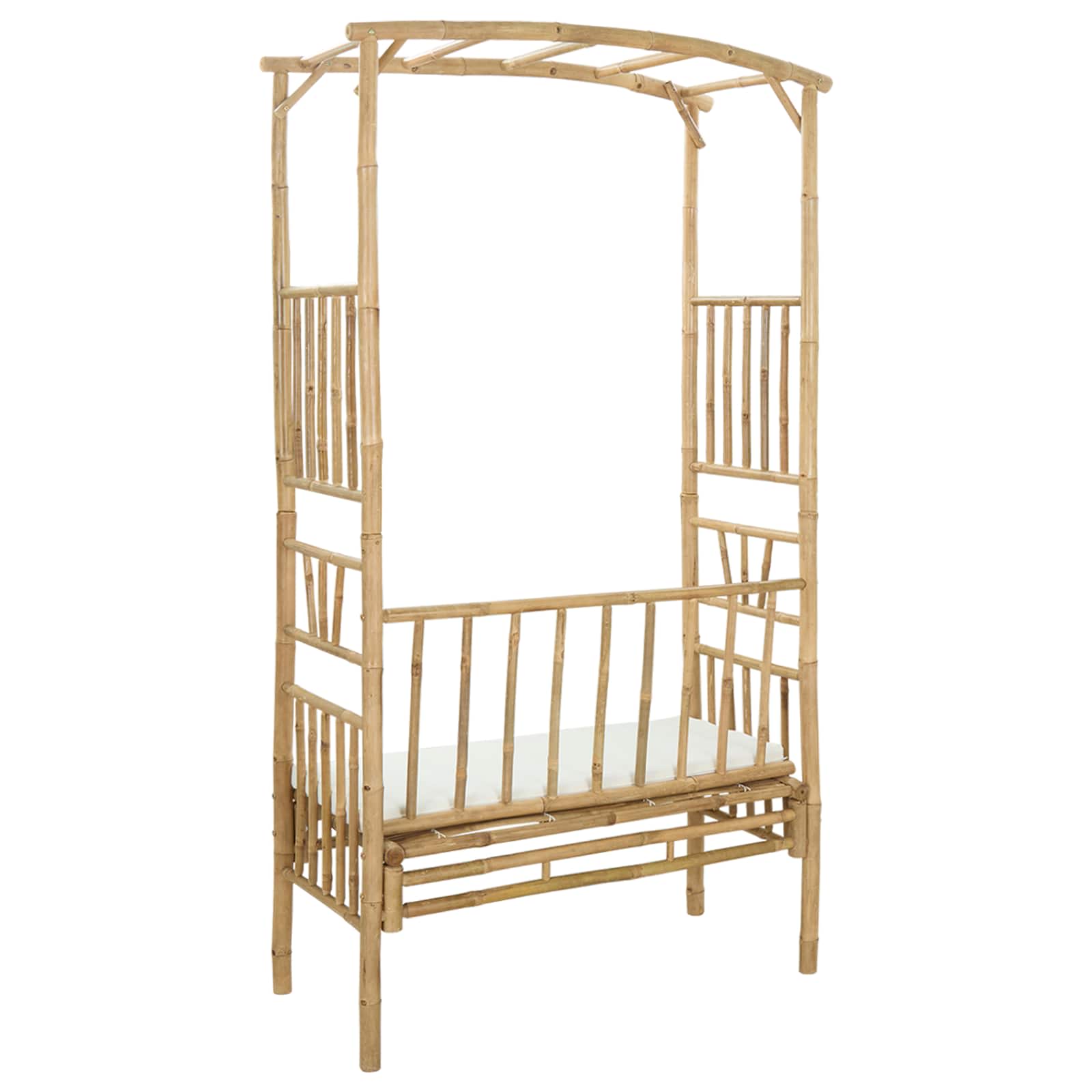 Arco da Giardino con Panchina Bianco Crema 115 x 50 x 205 cm