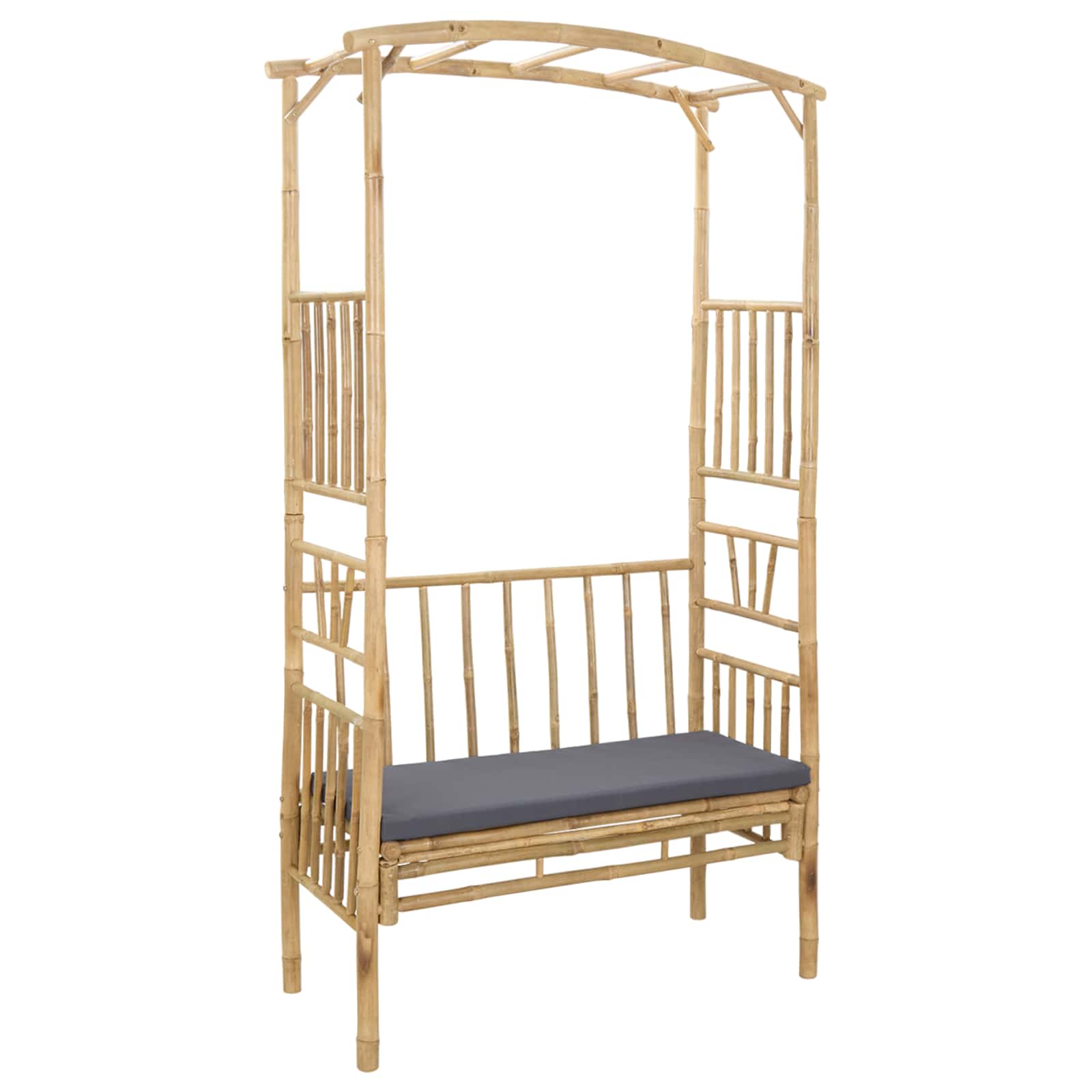 Arco da Giardino con Panchina Grigio Scuro 115 x 50 x 205 cm