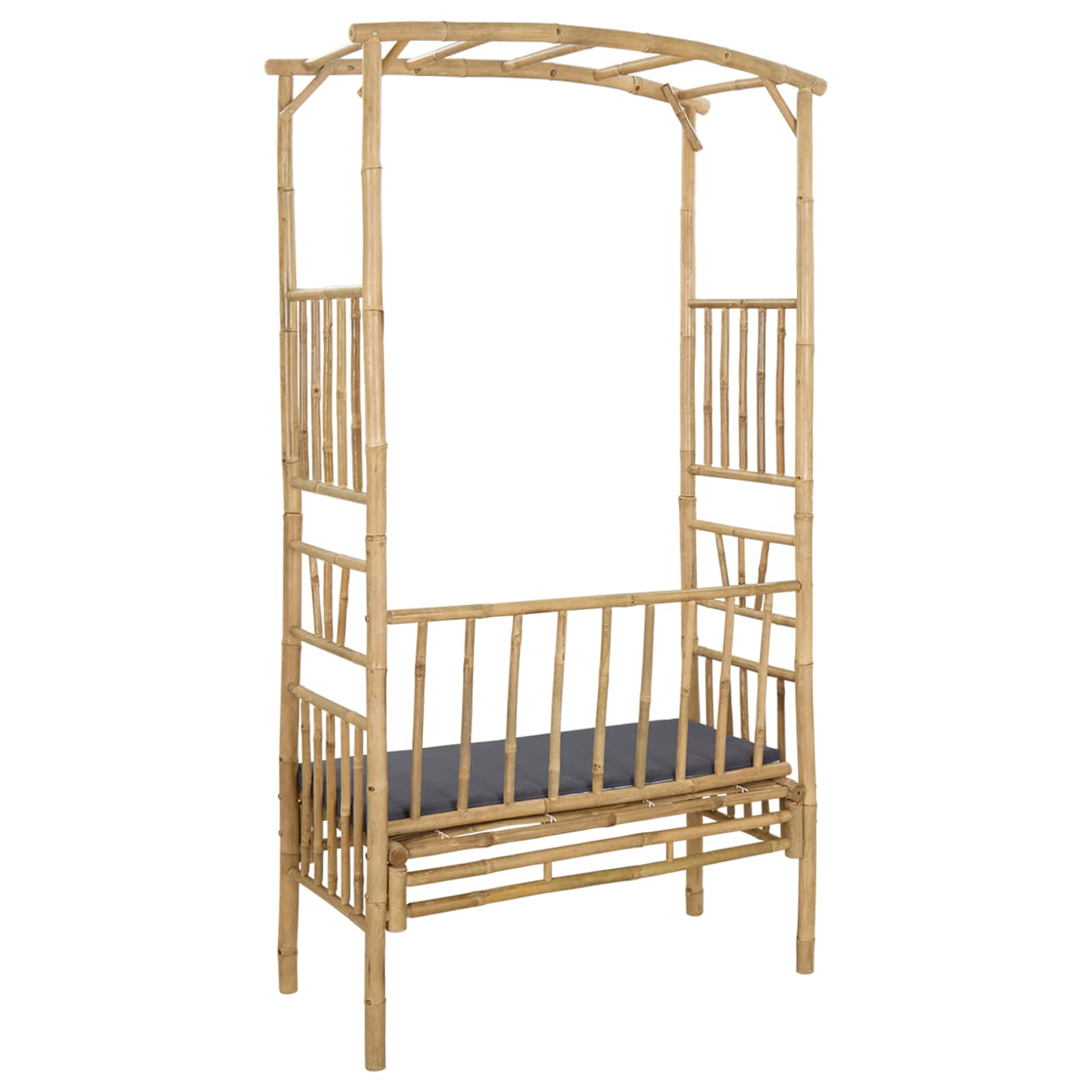Arco da Giardino con Panchina Grigio Scuro 115 x 50 x 205 cm