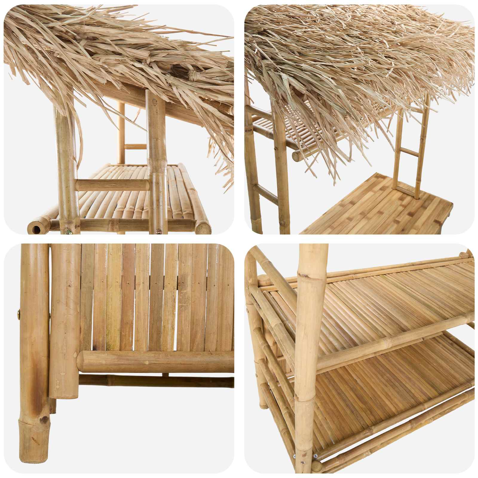 Tavolo da bar da esterno Naturale 110 x 50 x 209 cm Bambù