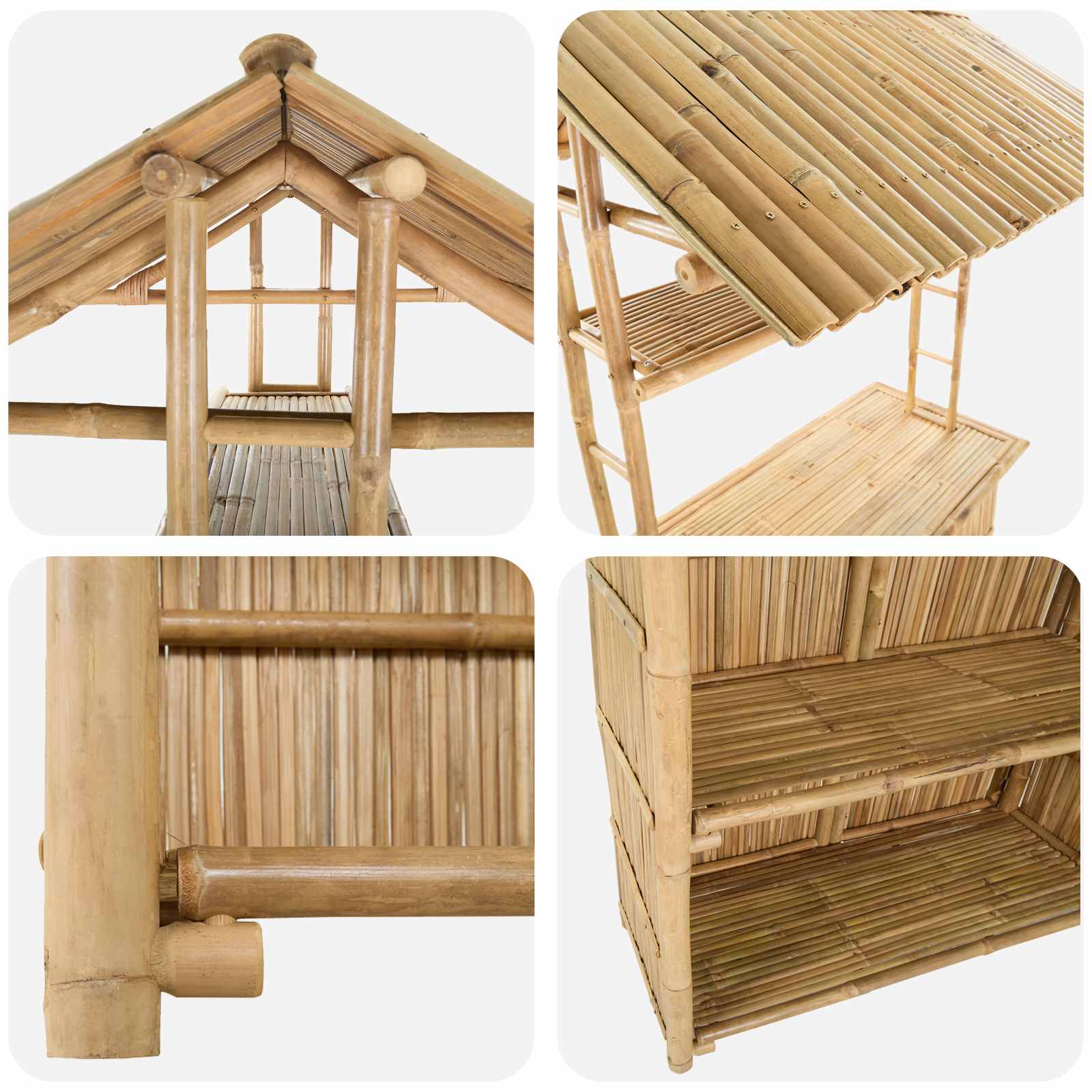 Tavolo da bar da esterno Naturale 115 x 95 x 214 cm Bambù