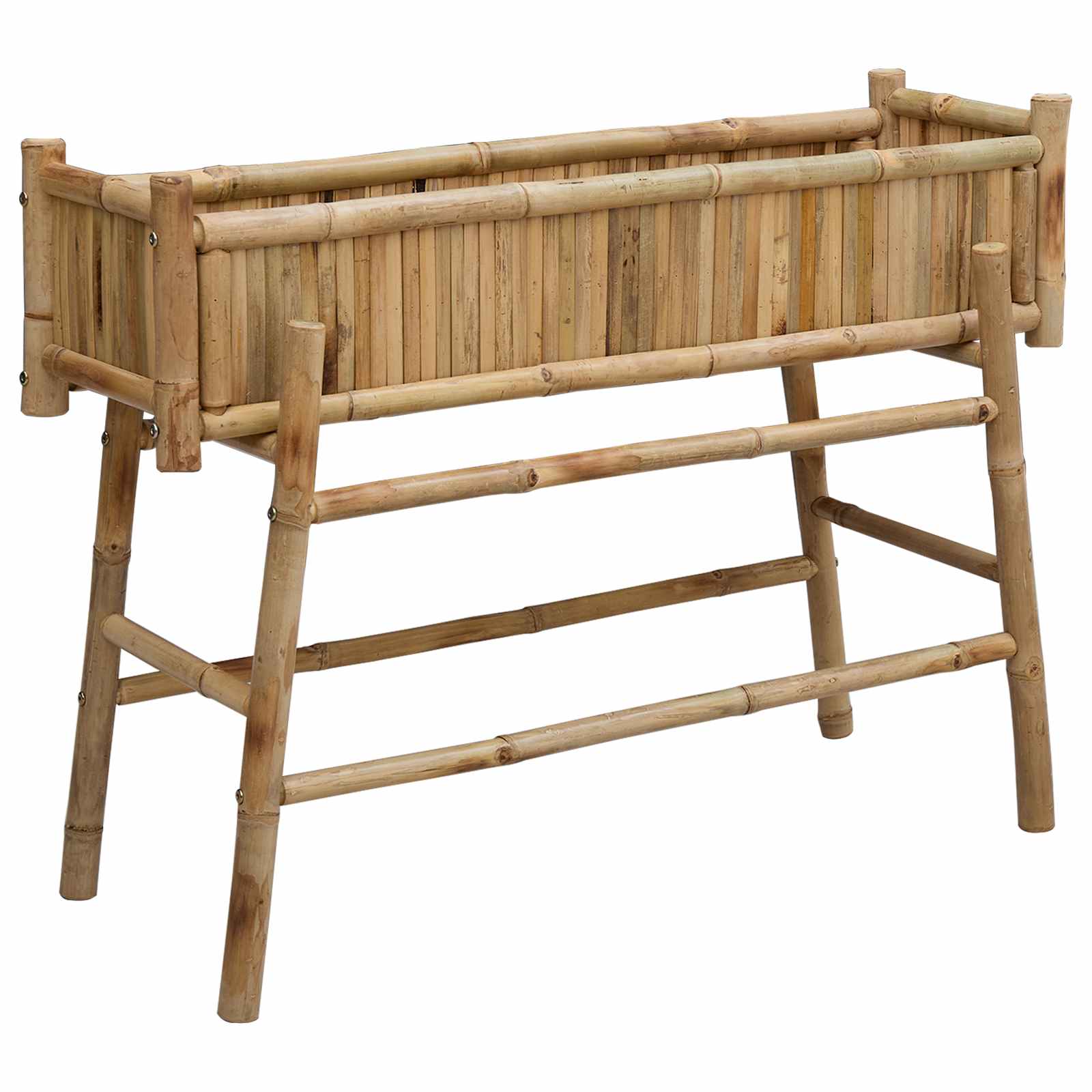 Vaso da Giardino con Supporto Naturale 100 x 38 x 74 cm Bambù