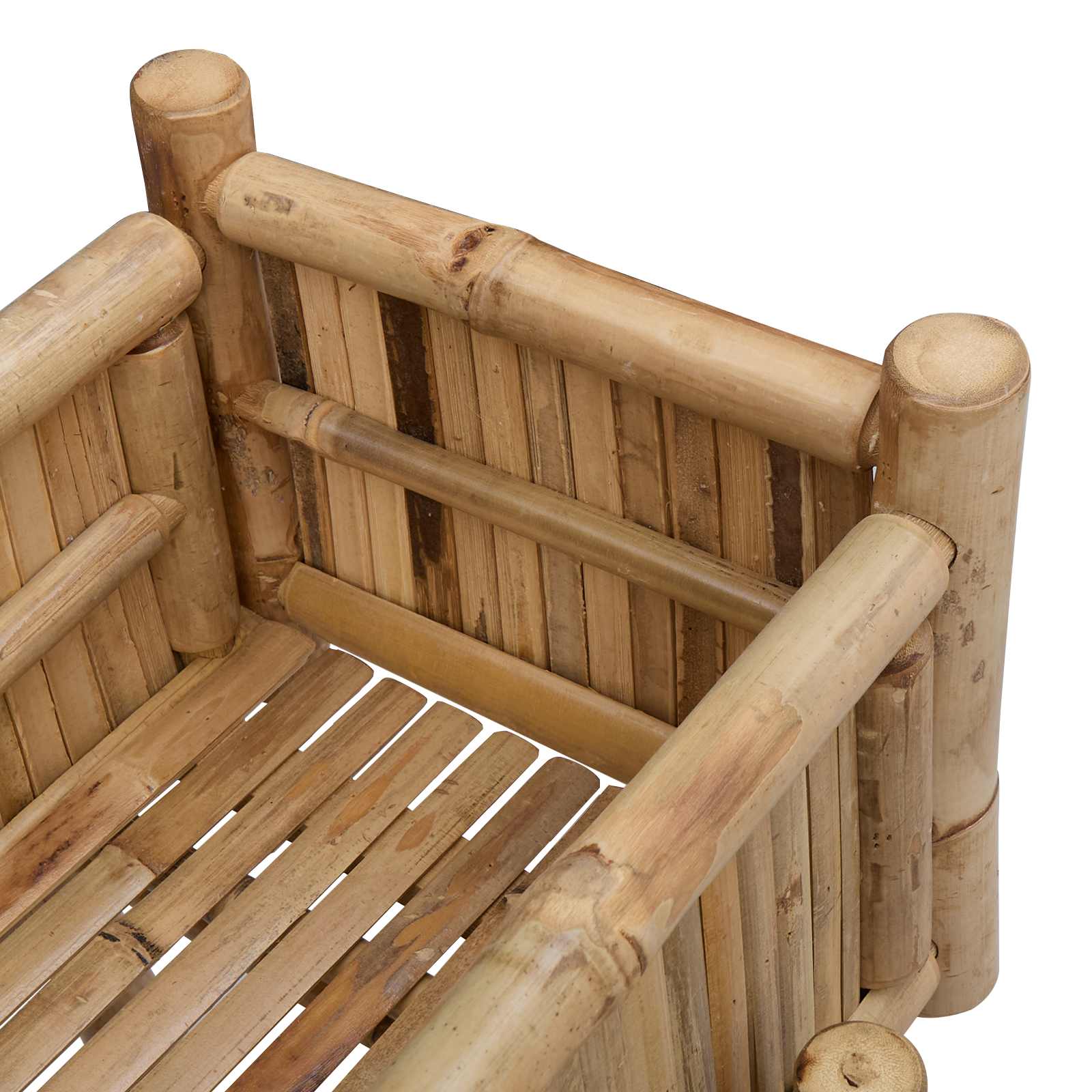 Vaso da Giardino con Supporto Naturale 100 x 38 x 74 cm Bambù