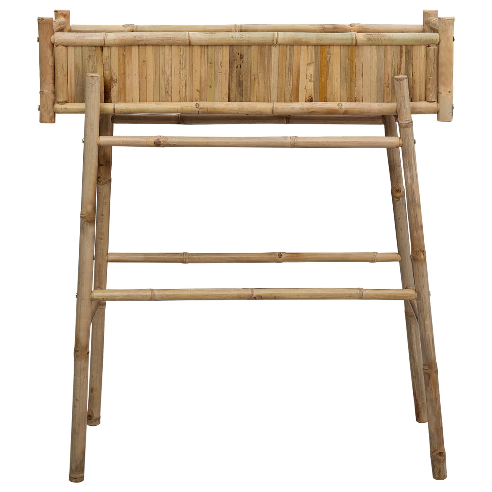 Vaso da Giardino con Supporto Naturale 100 x 38 x 114 cm Bambù