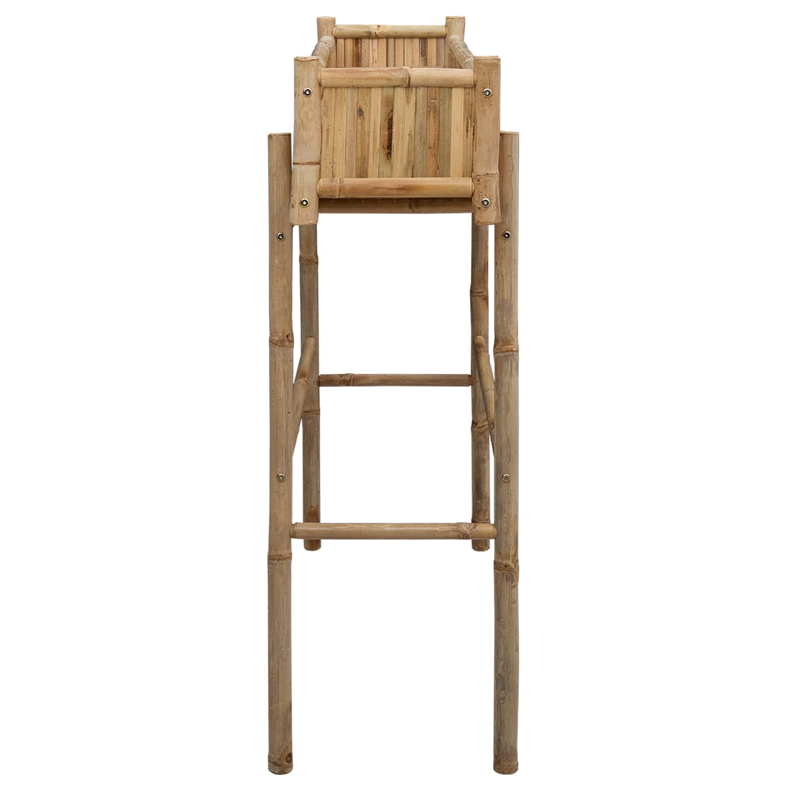 Vaso da Giardino con Supporto Naturale 100 x 38 x 114 cm Bambù