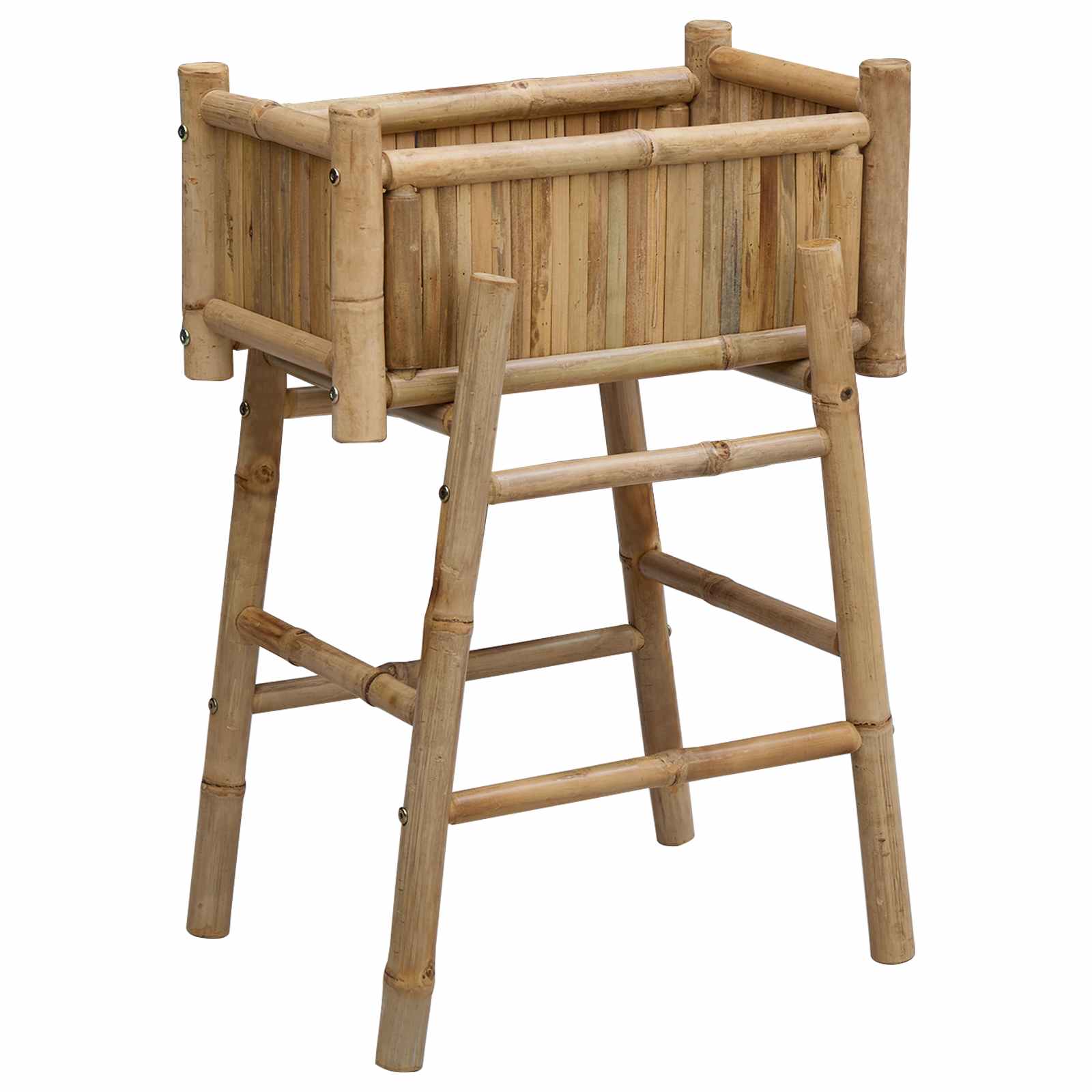 Vaso da Giardino con Supporto Naturale 50 x 38 x 74 cm Bambù