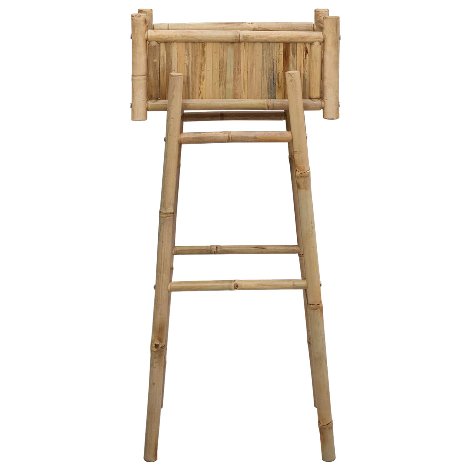 Vaso da Giardino con Supporto Naturale 50 x 38 x 114 cm Bambù
