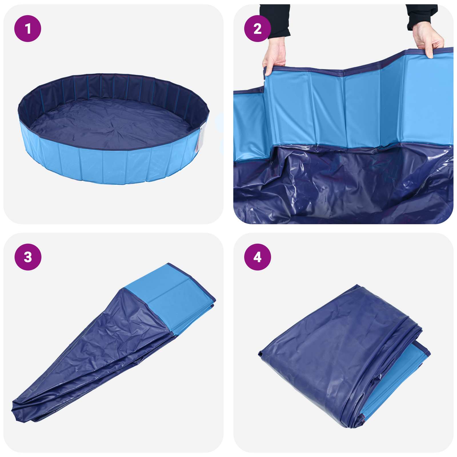 Piscina per Cani Ø200 x 30 cm PVC Spesso Blu