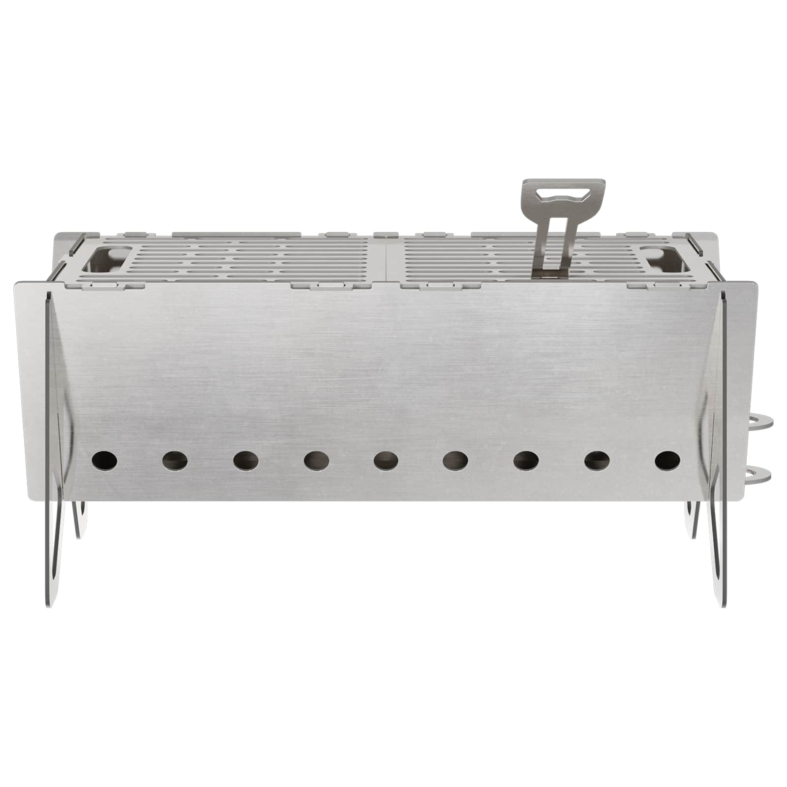 Focolare da campeggio 42 x 22 x 18 cm Acciaio Inox Argento