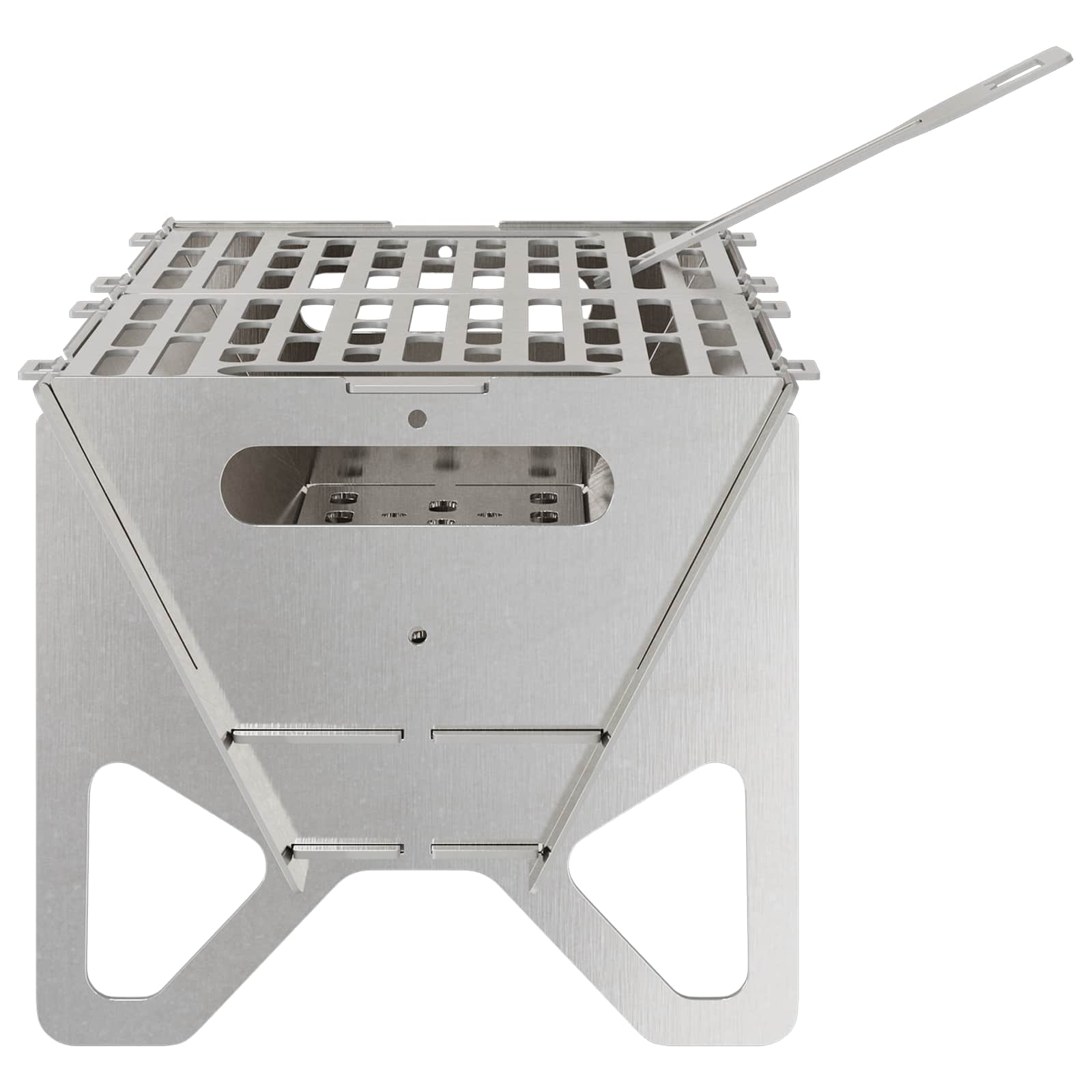 Focolare da campeggio 42 x 22 x 18 cm Acciaio Inox Argento