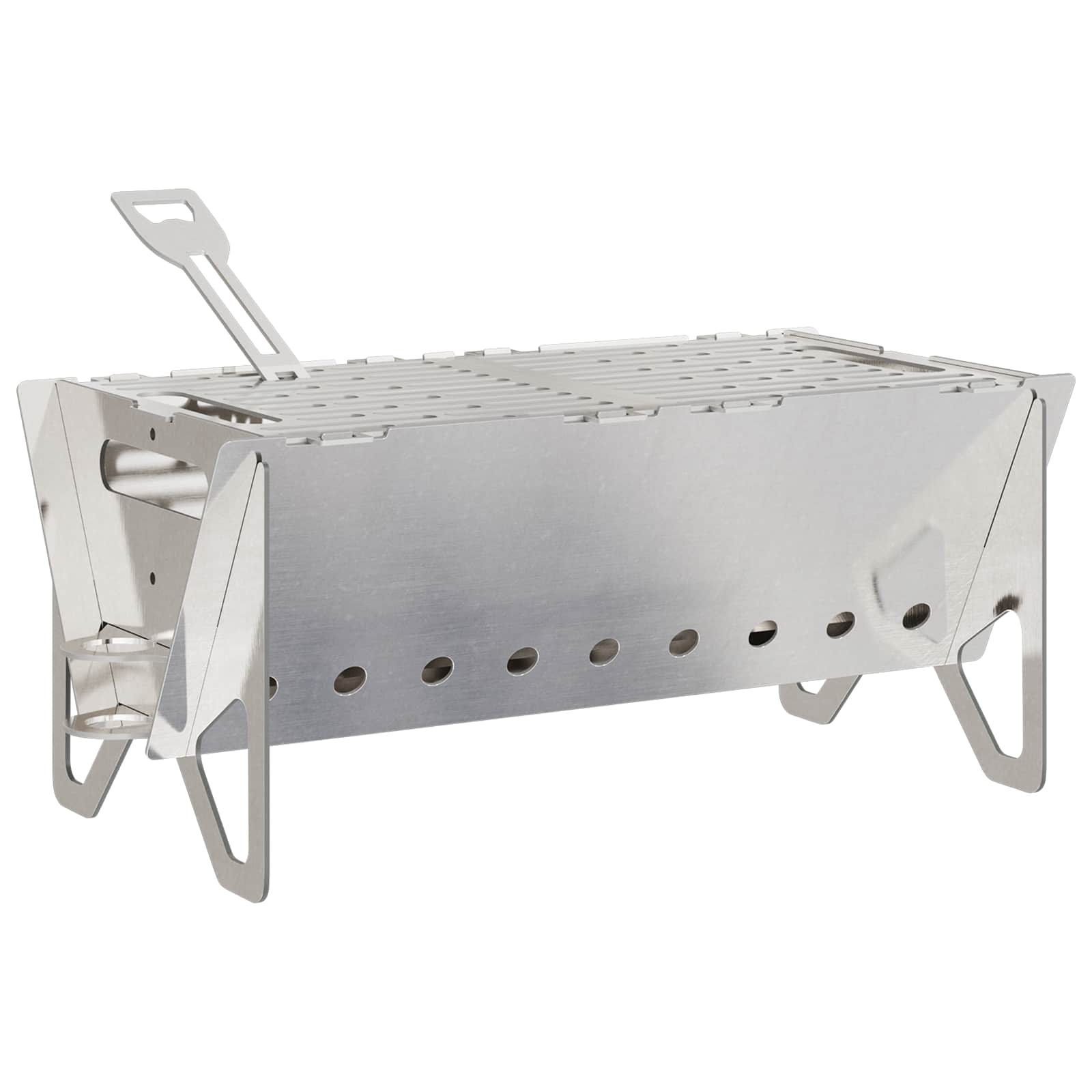 Focolare da campeggio 42 x 22 x 18 cm Acciaio Inox Argento