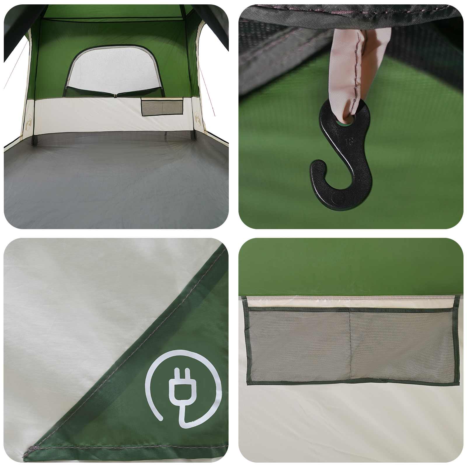 Tenda Familiare 5 persona Verde Poliestere