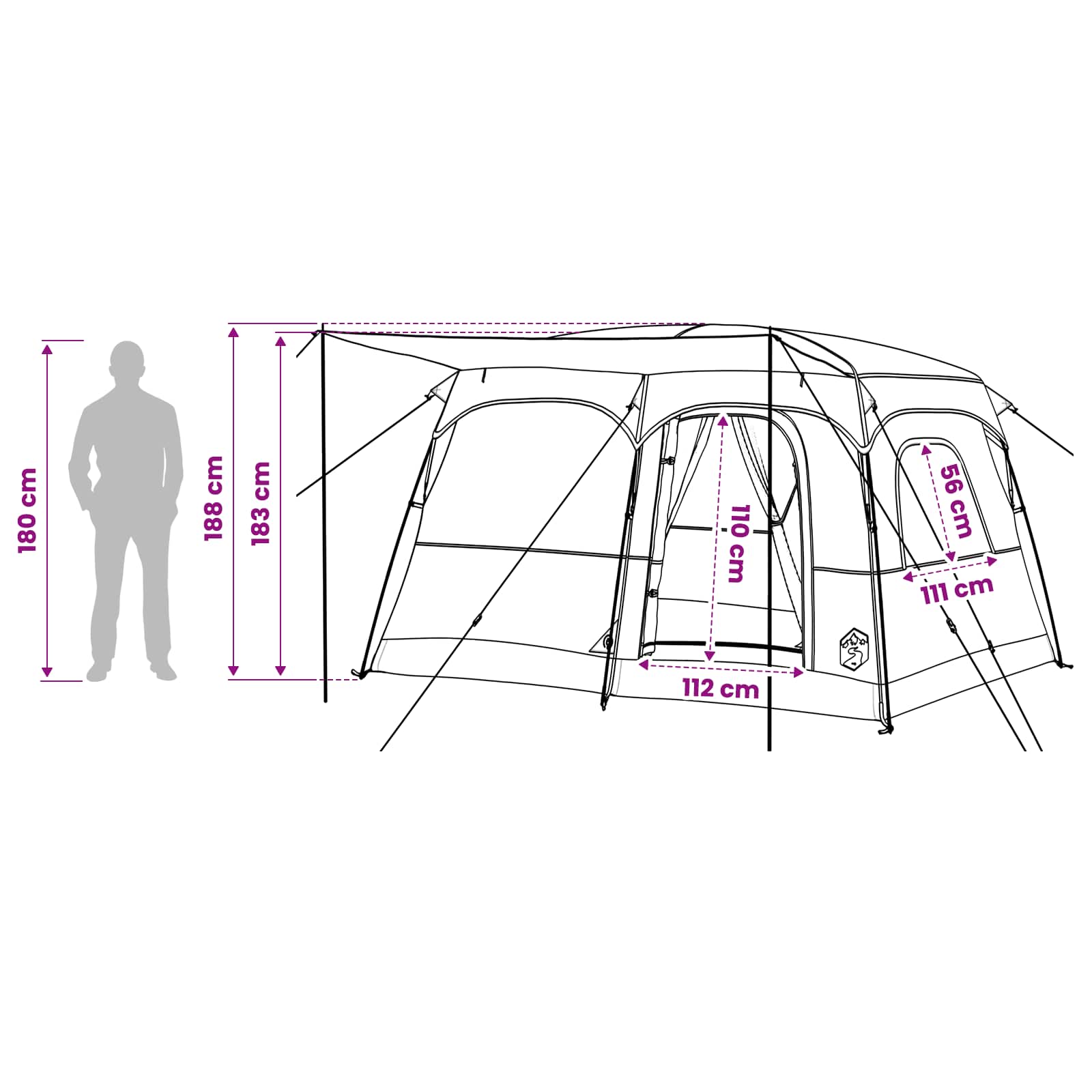 Tenda Familiare 5 persona Blu Poliestere