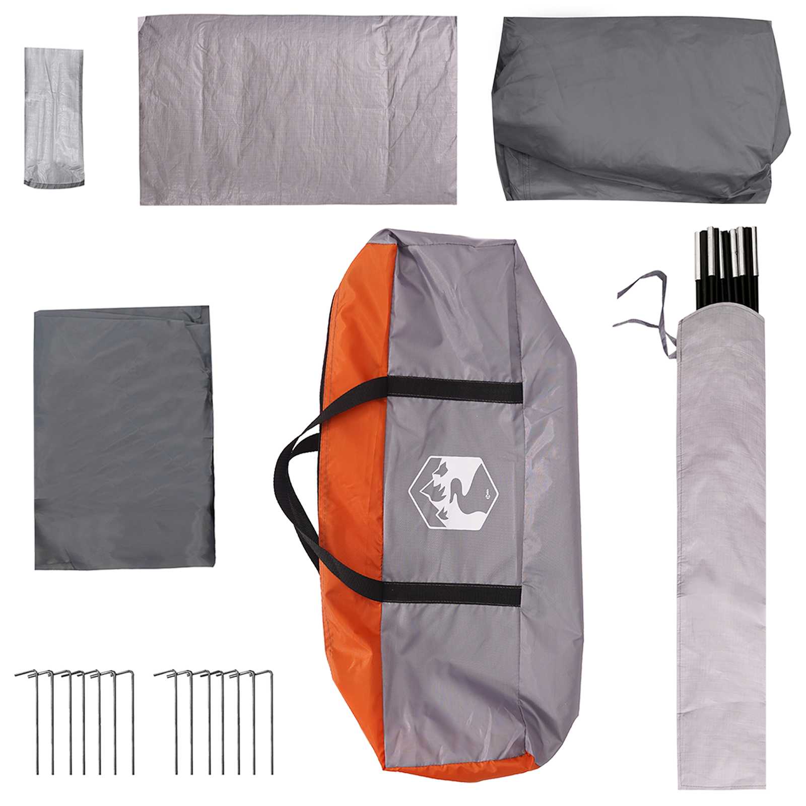 Tenda Familiare 5 persona Grigio e arancione Poliestere