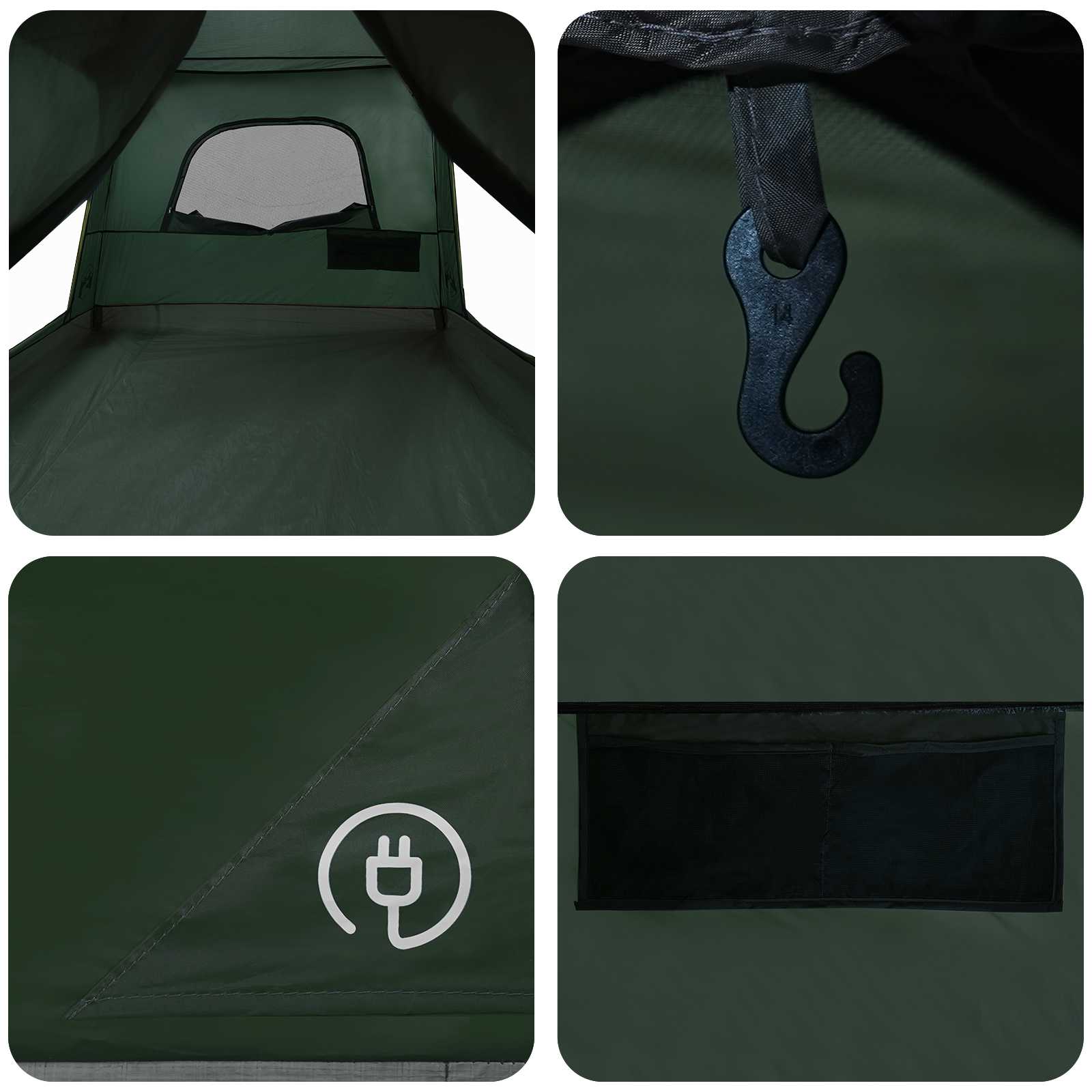 Tenda Familiare 5 persona Verde militare Poliestere
