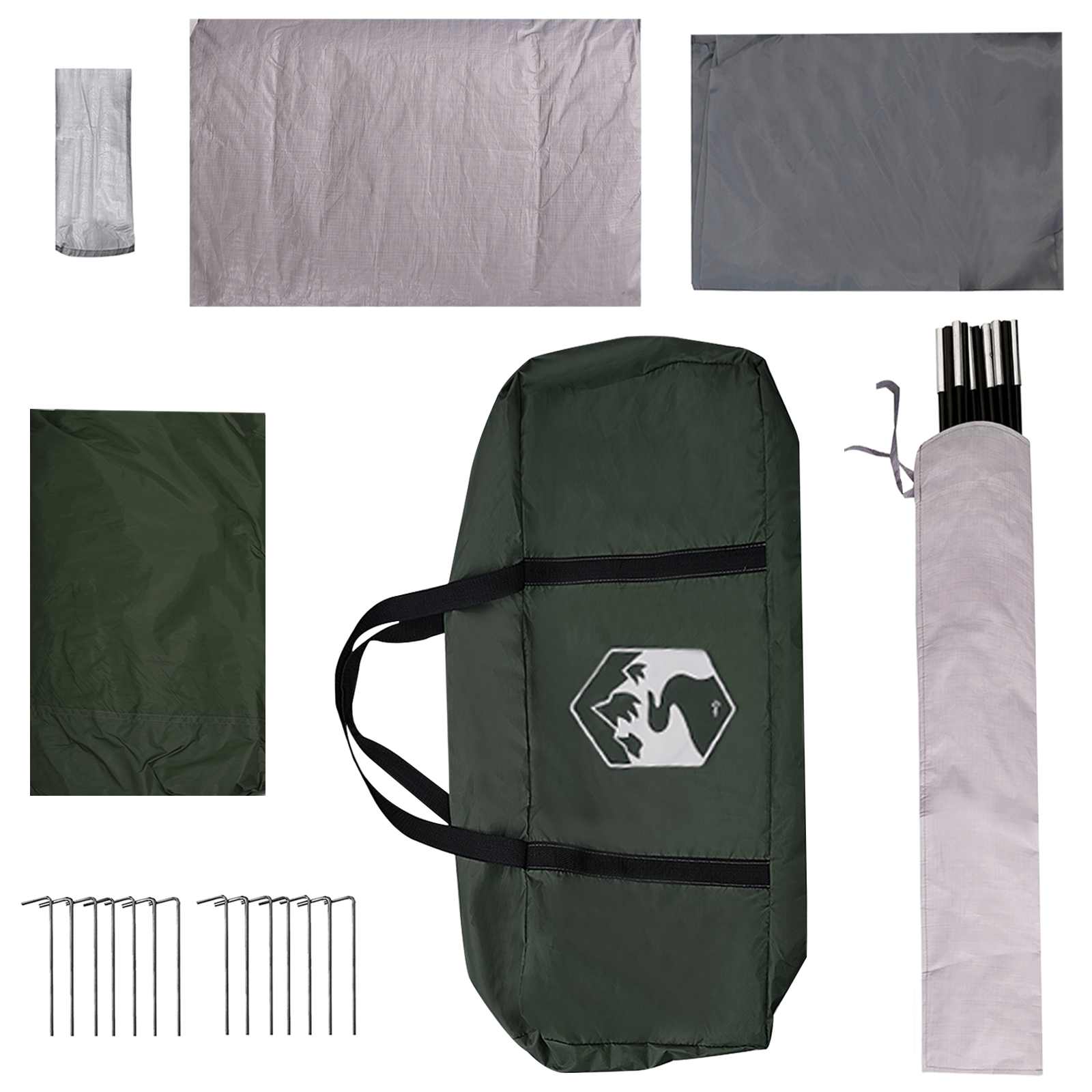 Tenda Familiare 5 persona Verde militare Poliestere