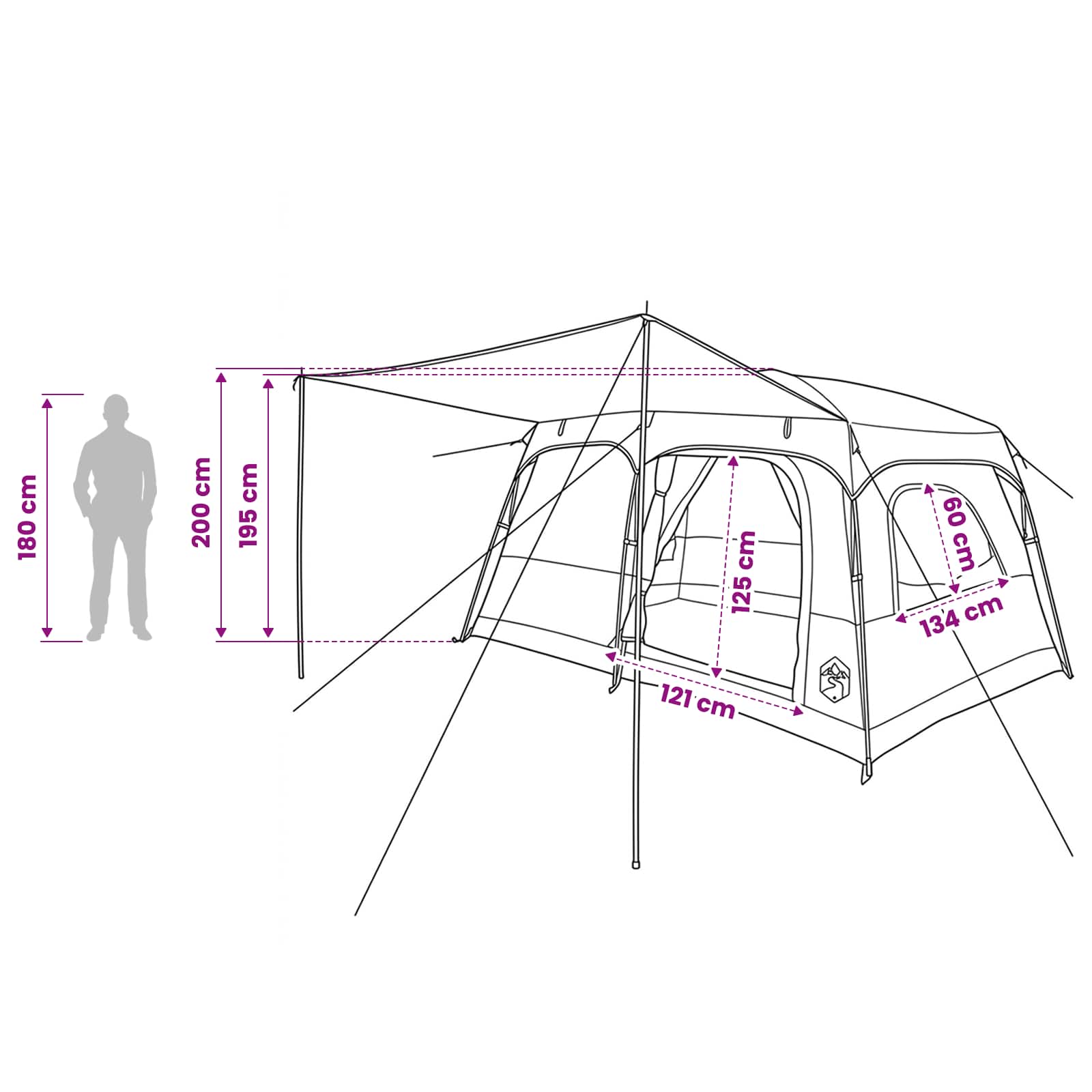 Tenda Familiare 8 persona Blu Poliestere