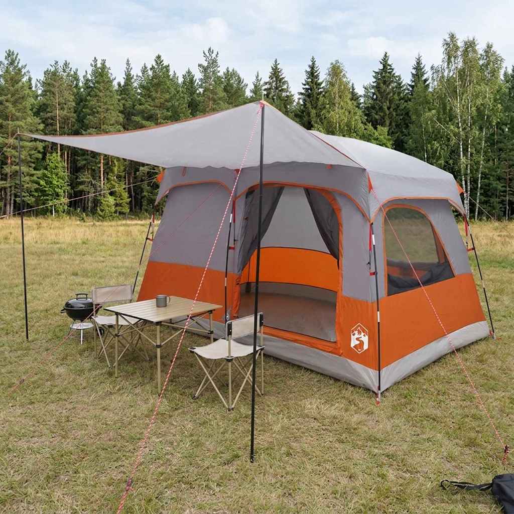 Tenda Familiare 8 persona Grigio e arancione Poliestere