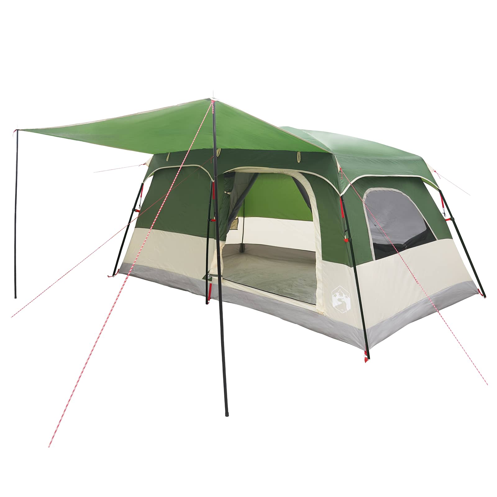 Tenda Familiare 10 persona Verde Poliestere e Acciaio