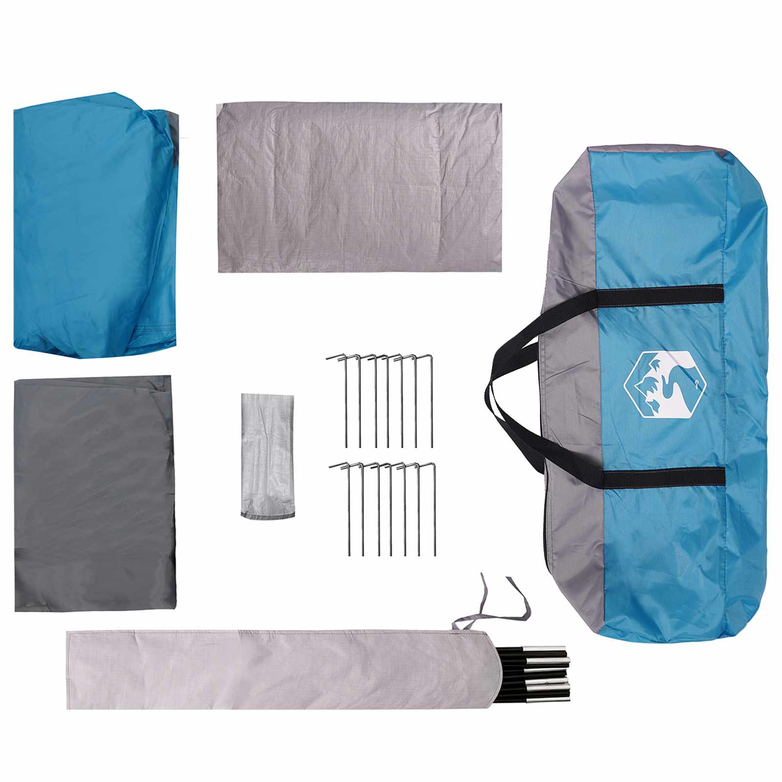 Tenda Familiare 10 persona Blu Poliestere e Acciaio