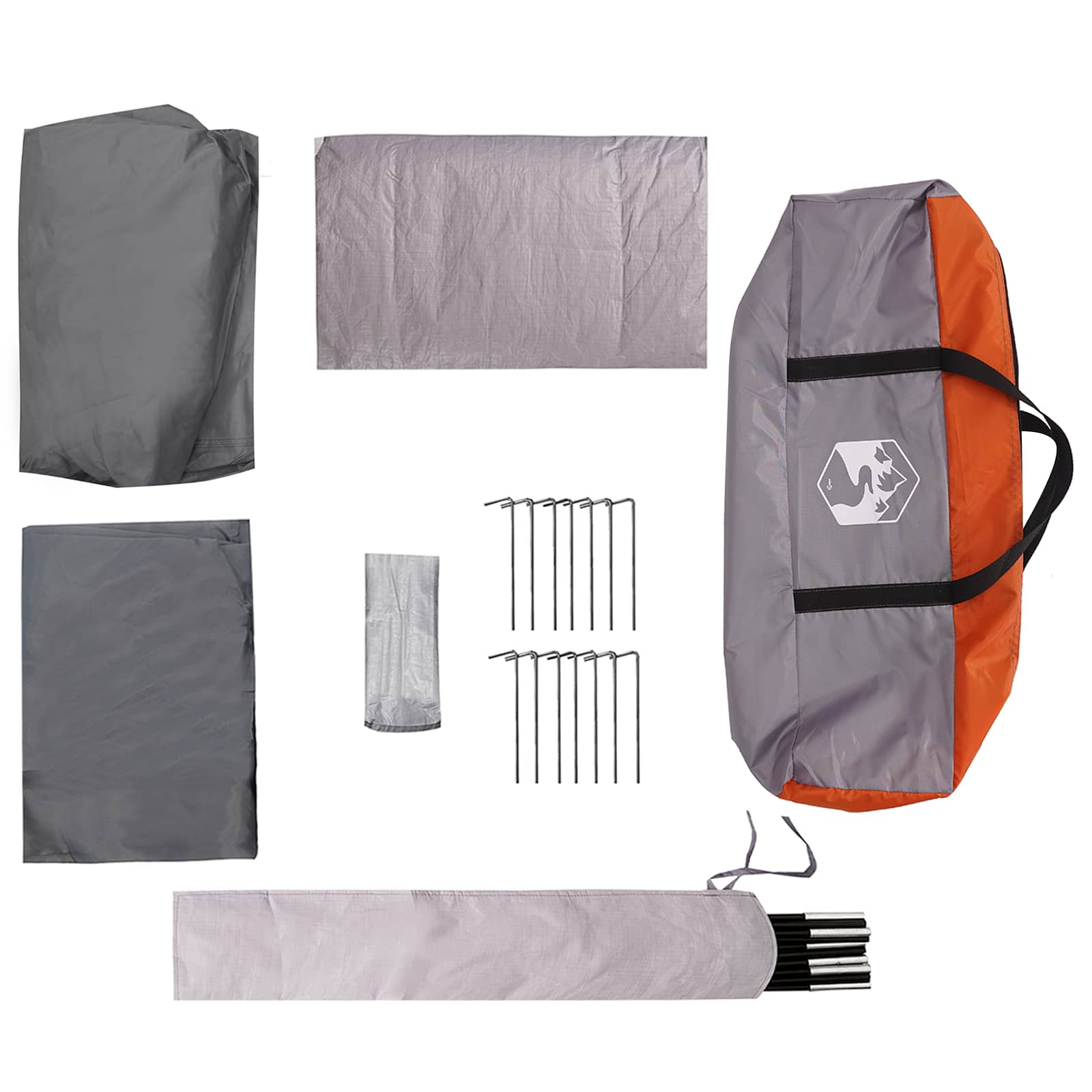 Tenda Familiare 10 persona Grigio e arancione