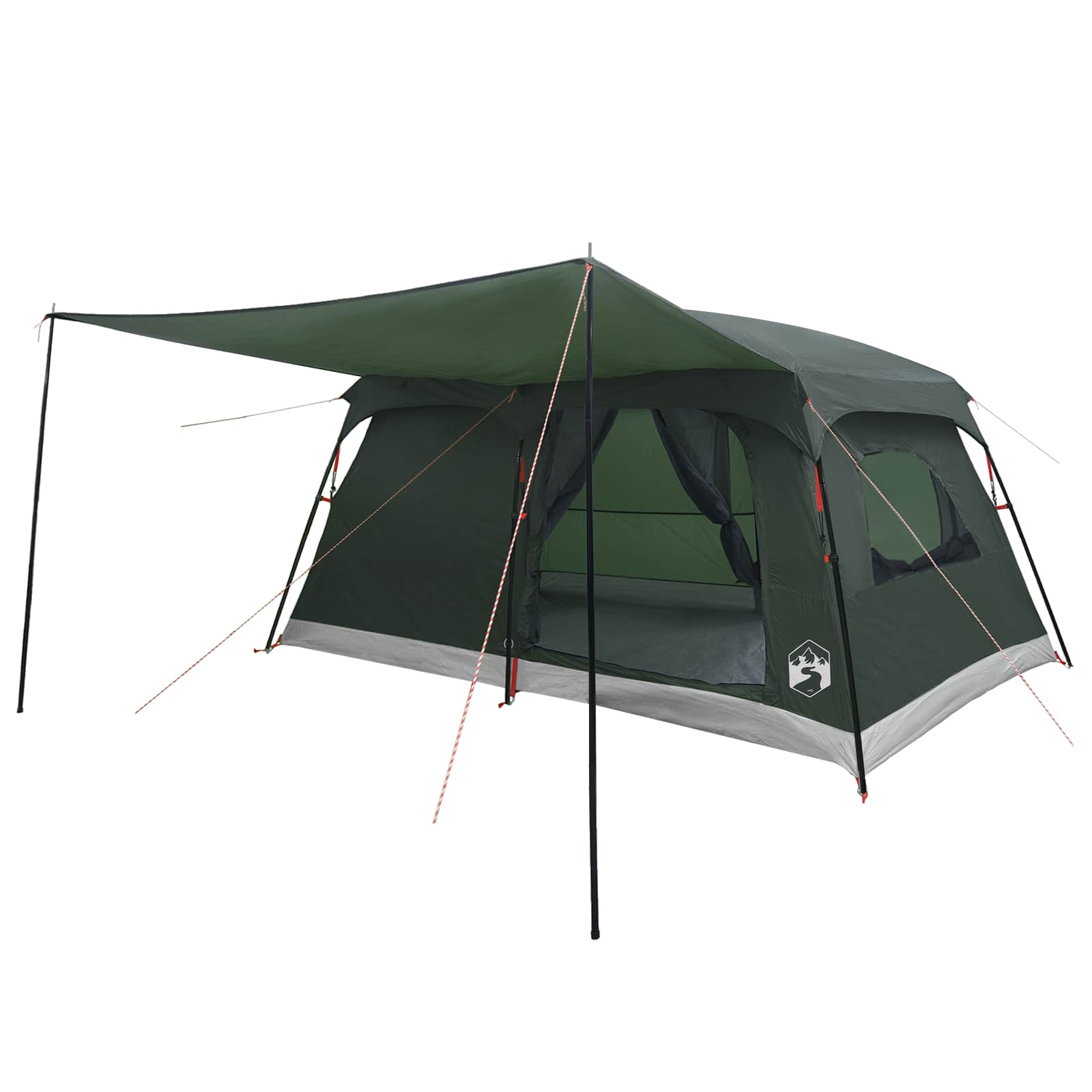 Tenda Familiare 10 persona Verde militare Poliestere e Acciaio