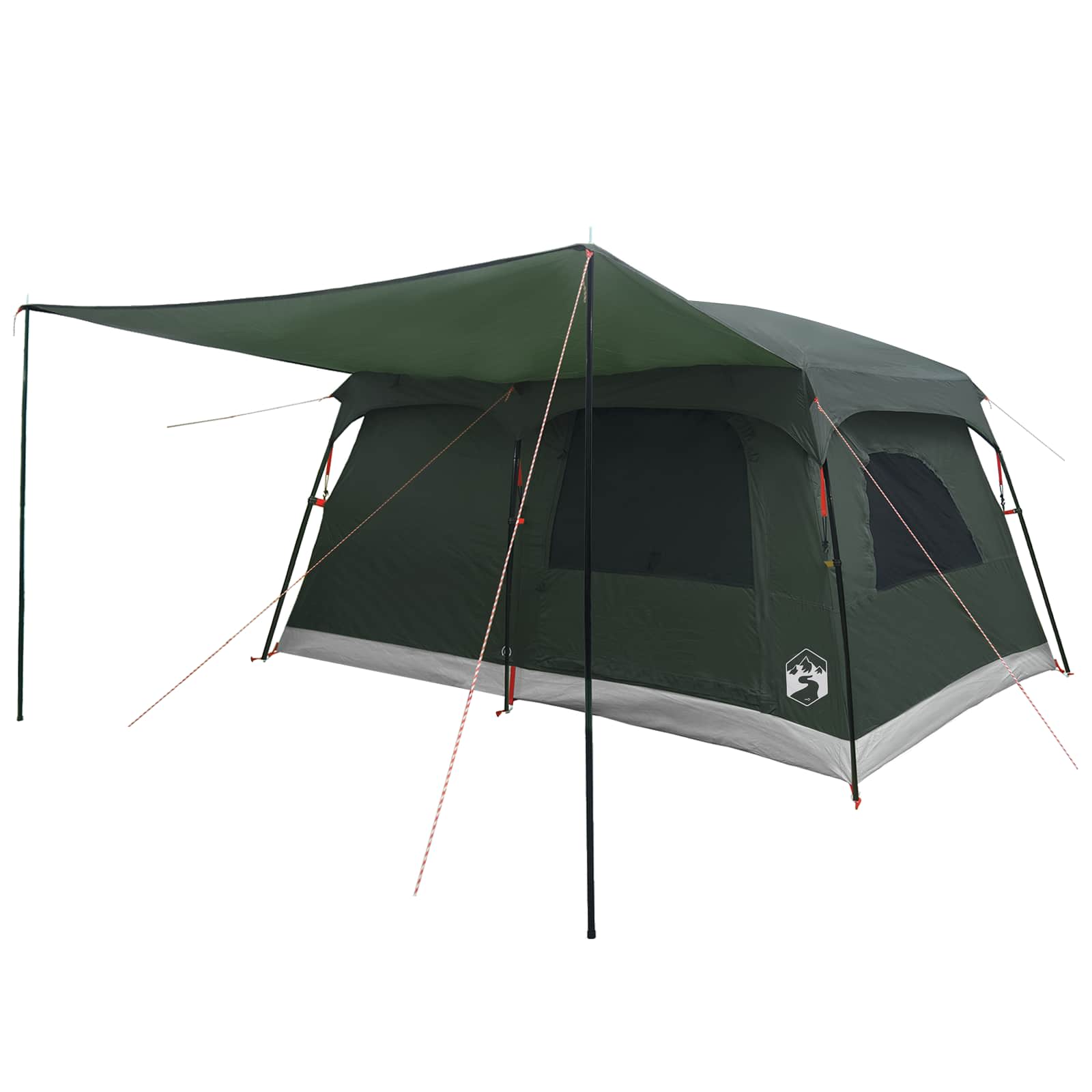 Tenda Familiare 10 persona Verde militare Poliestere e Acciaio