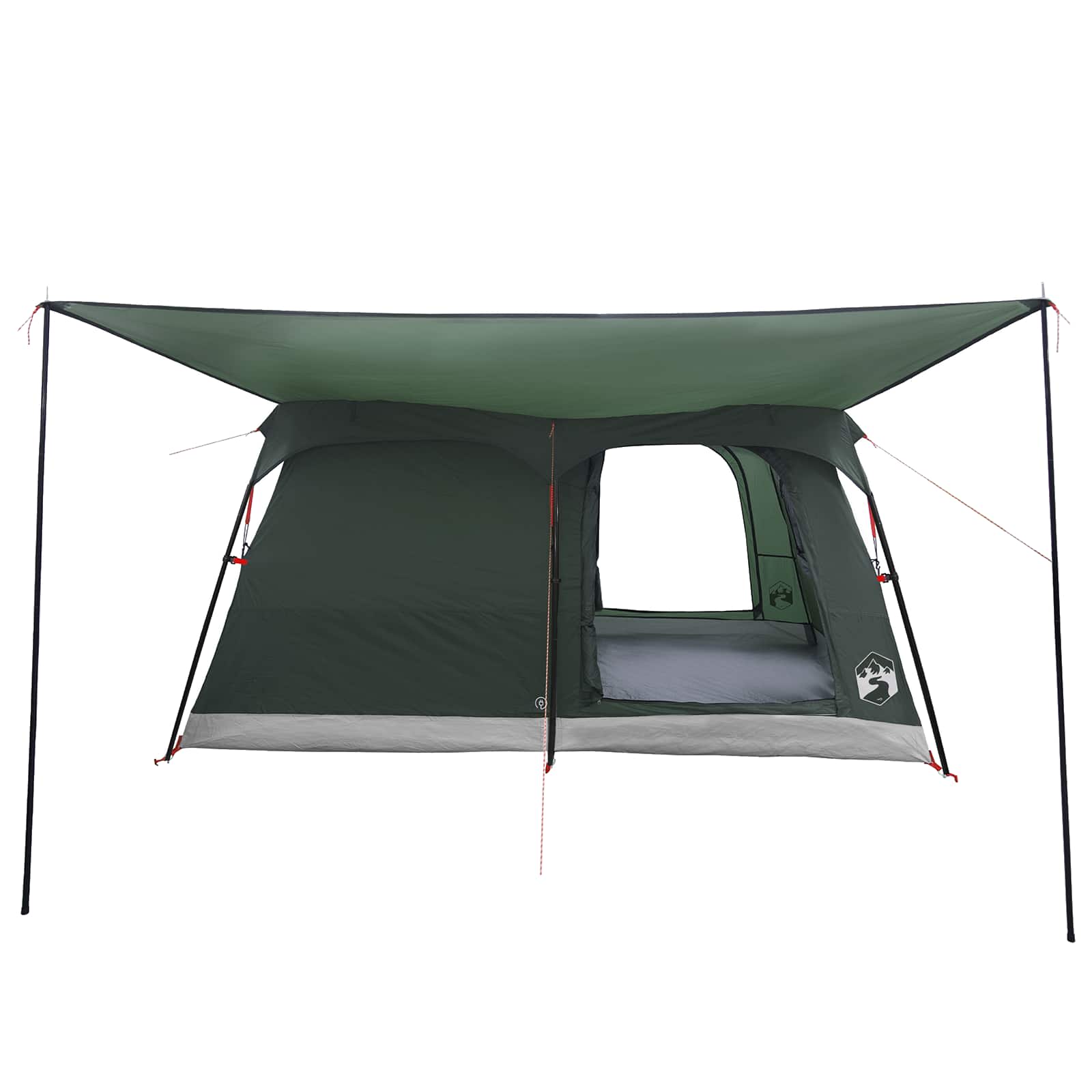 Tenda Familiare 10 persona Verde militare Poliestere e Acciaio