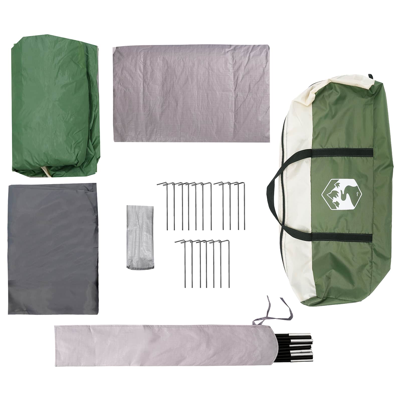 Tenda Familiare 16 persona Verde Poliestere e Acciaio