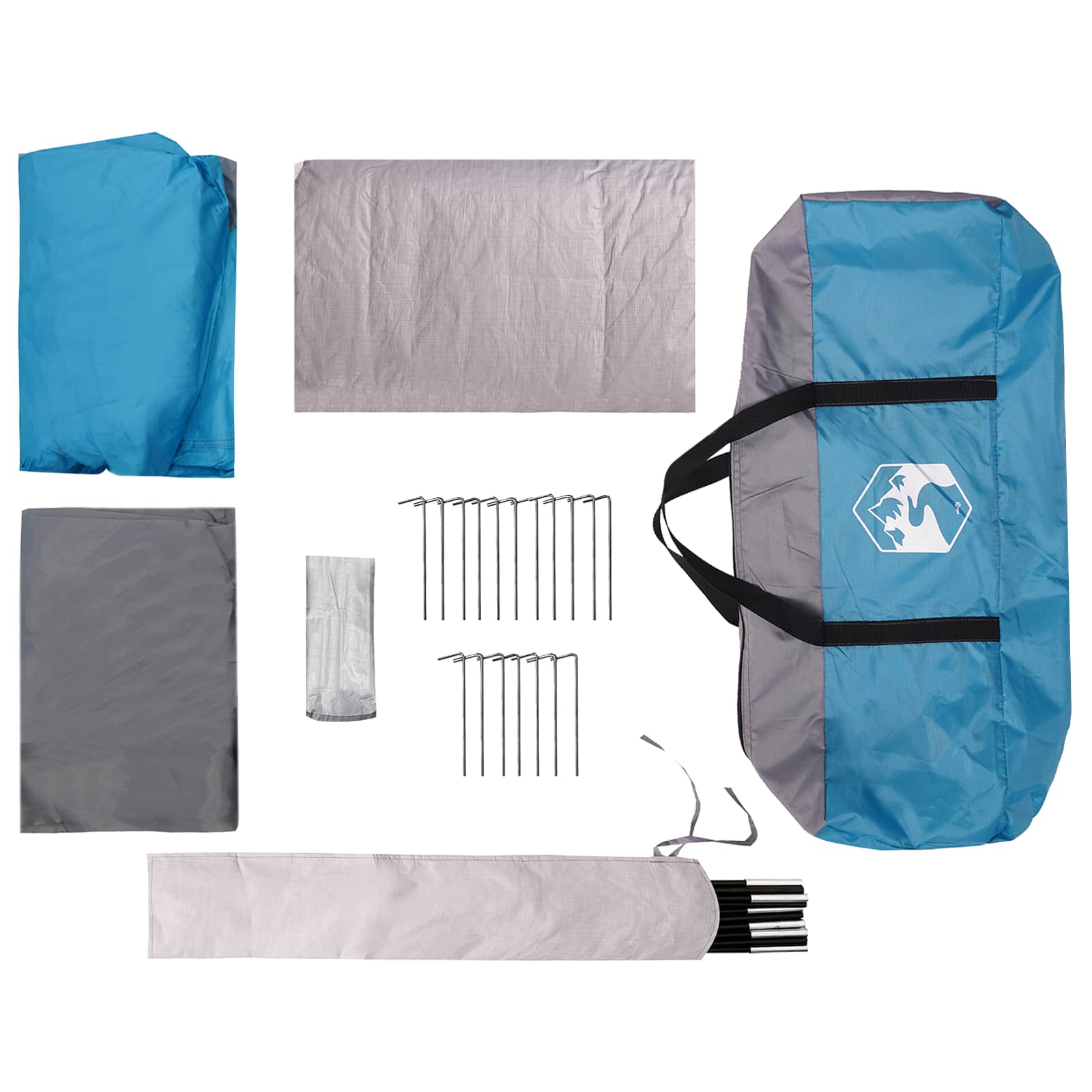 Tenda Familiare 16 persona Blu Poliestere e Acciaio