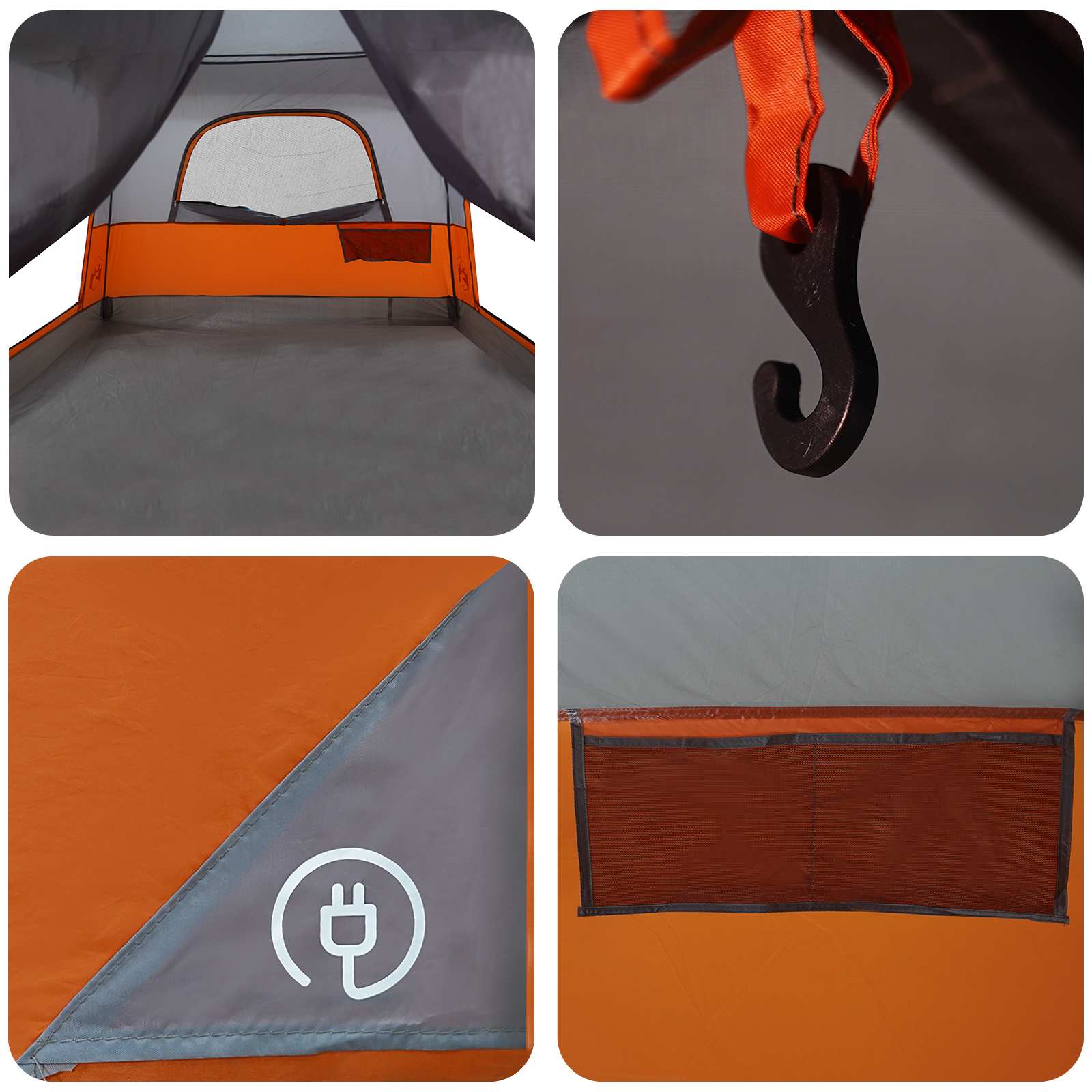 Tenda Familiare 16 persona Grigio e arancione