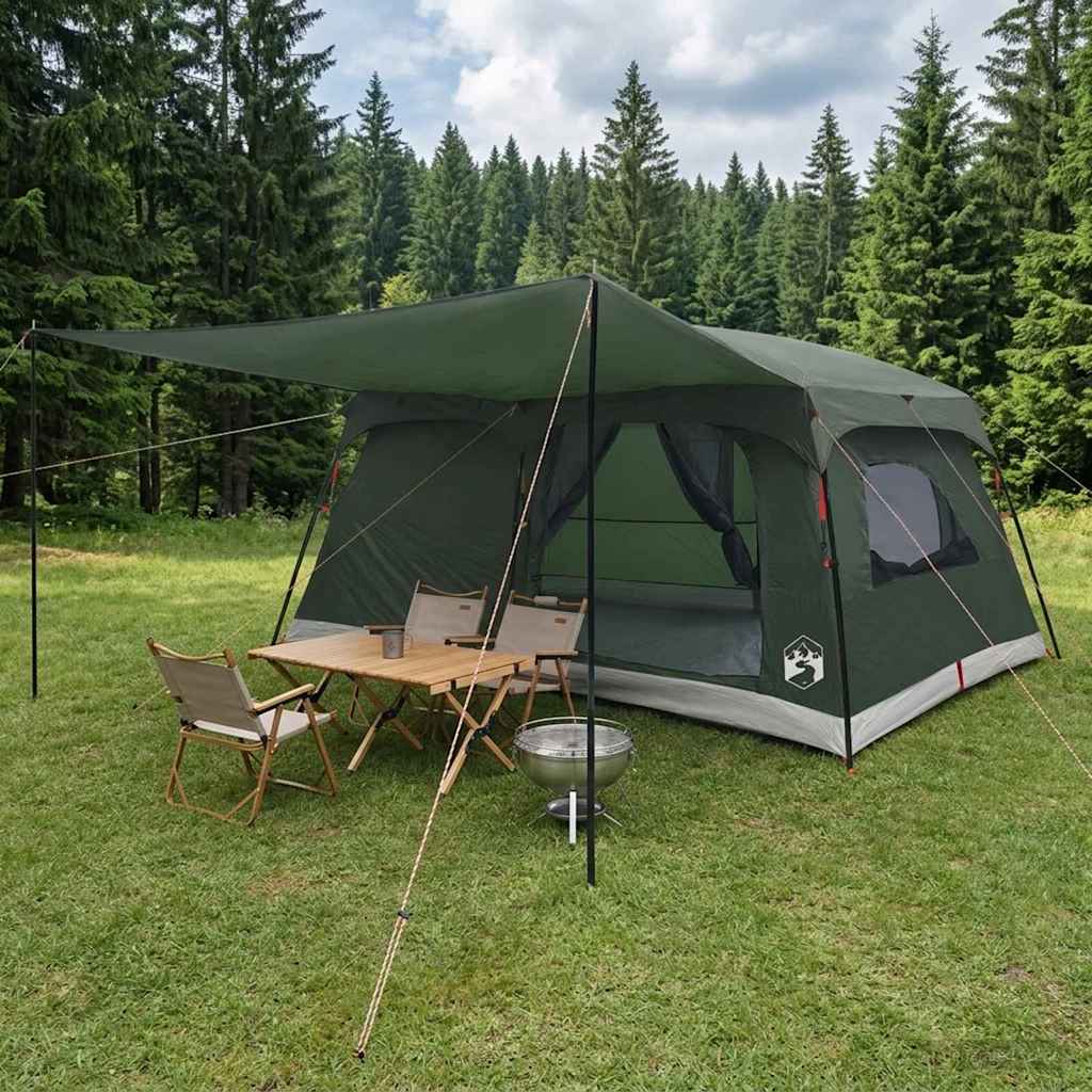 Tenda Familiare 16 persona Verde militare Poliestere e Acciaio