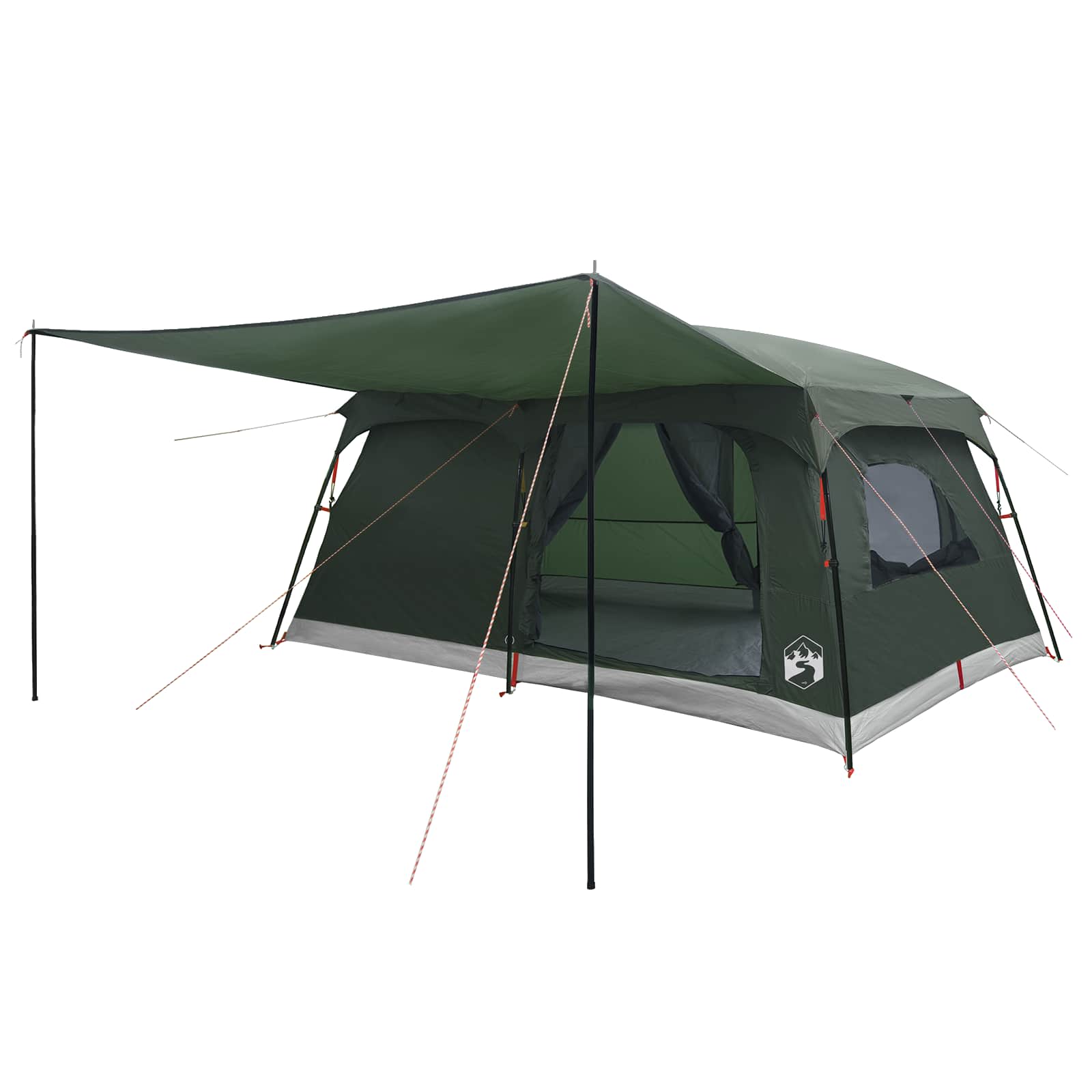 Tenda Familiare 16 persona Verde militare Poliestere e Acciaio