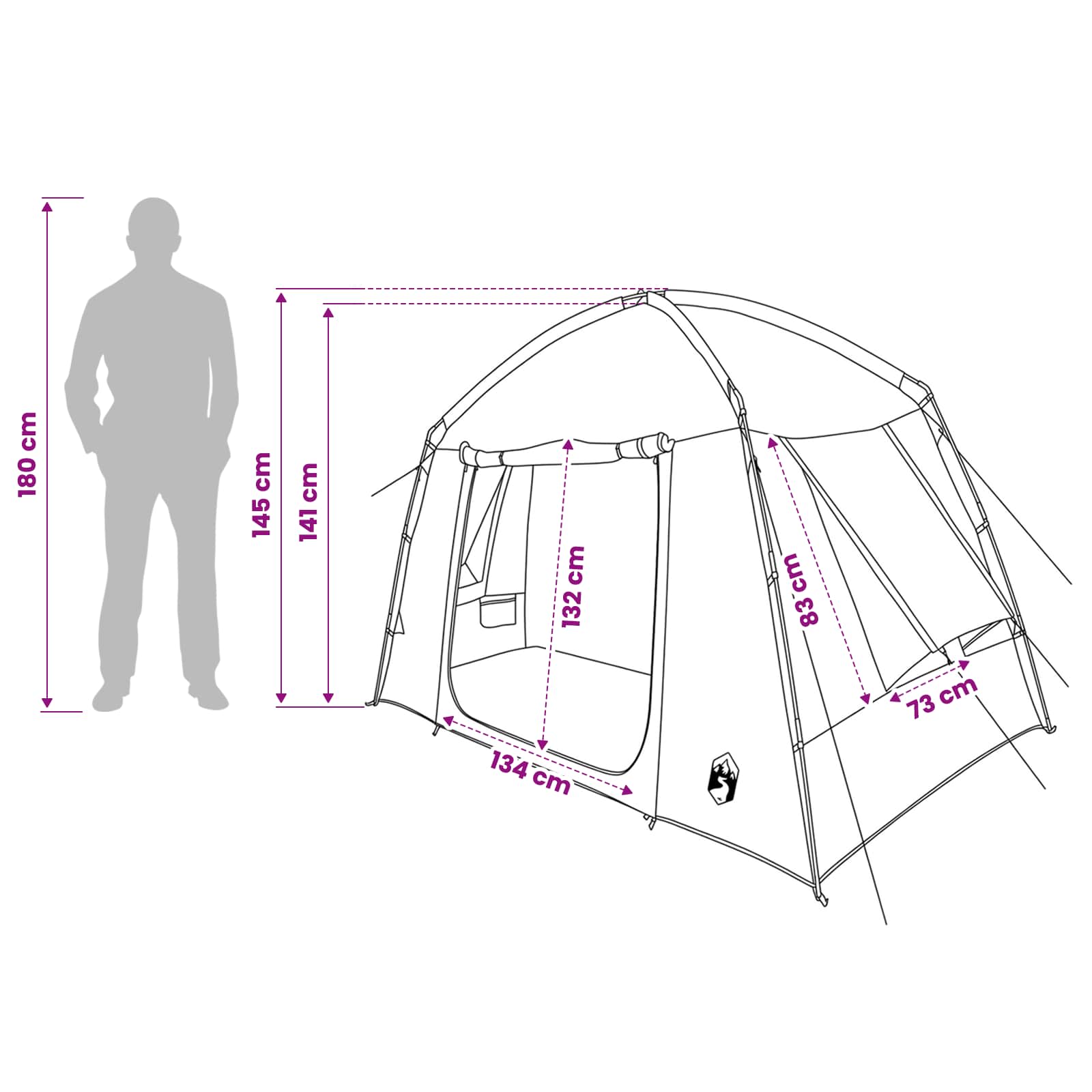 Tenda Capanna 3 persona Verde Poliestere