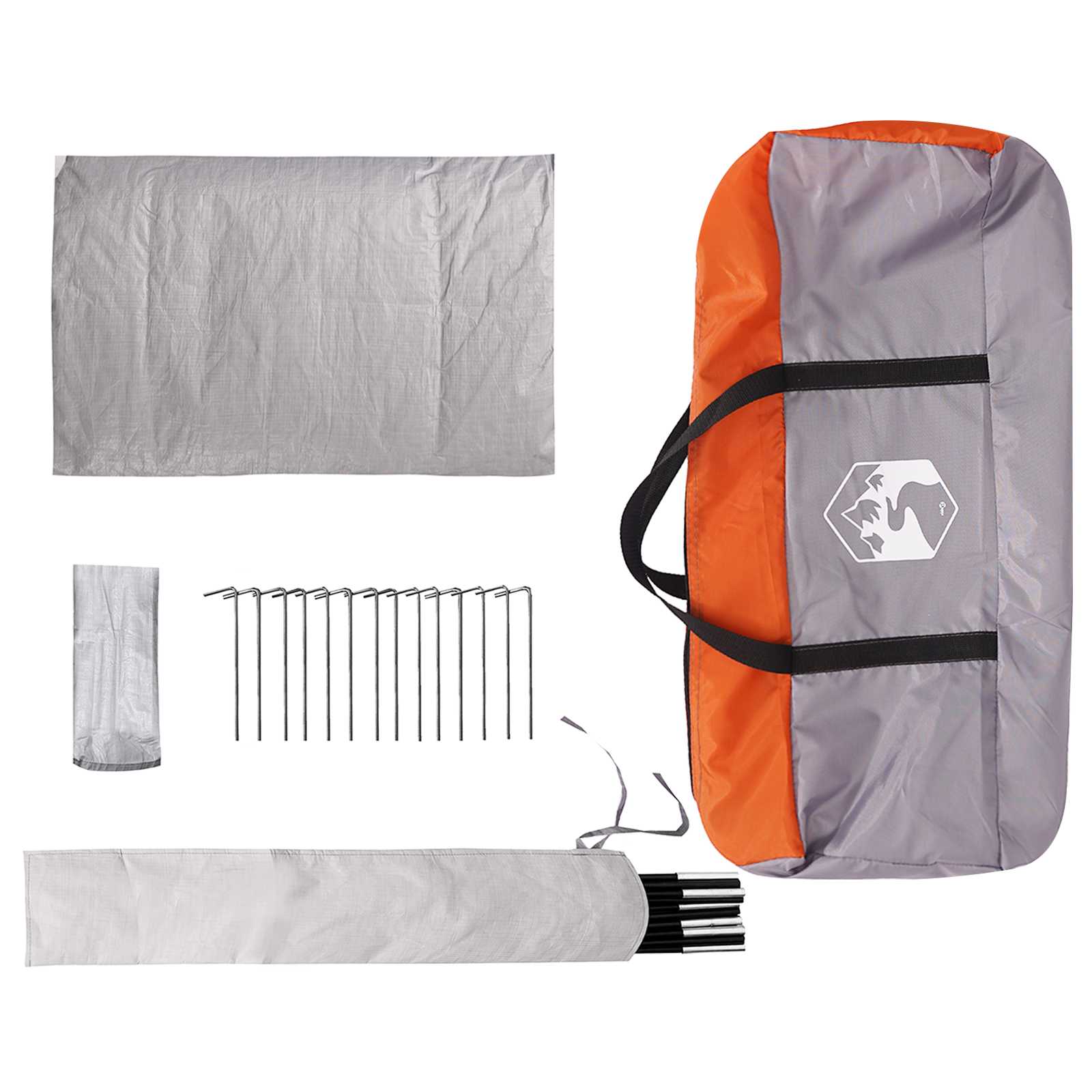 Tenda Capanna 3 persona Grigio e arancione Poliestere