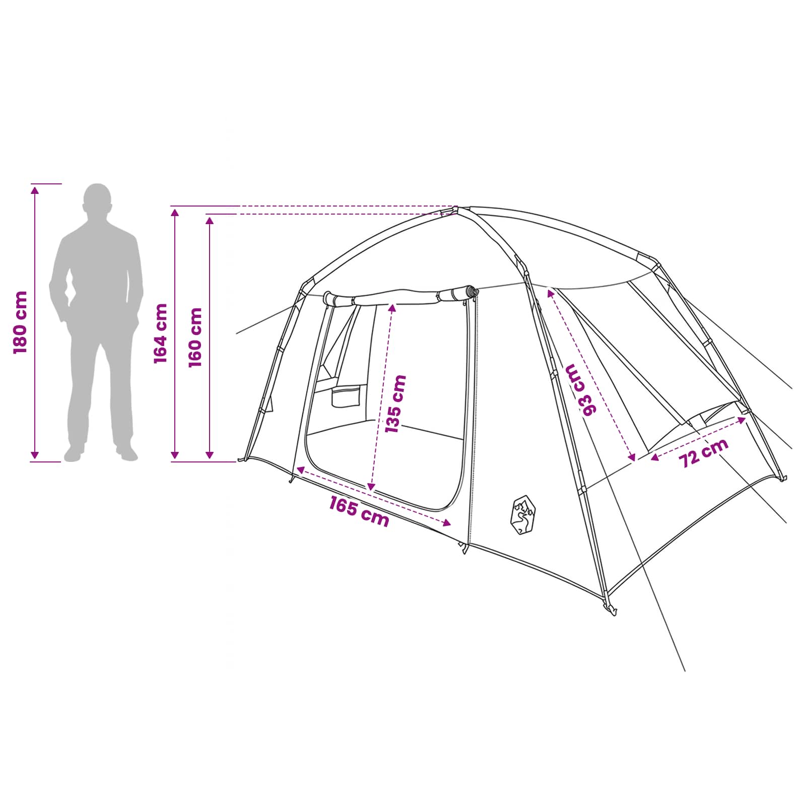 Tenda Capanna 4 persona Verde Poliestere