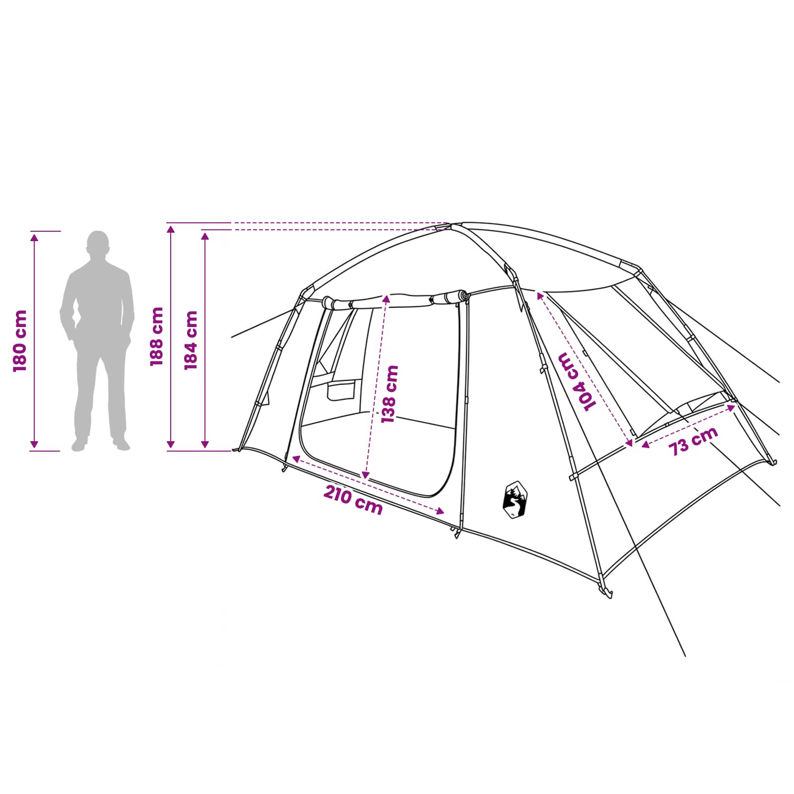 Tenda Capanna 6 persona Blu Poliestere
